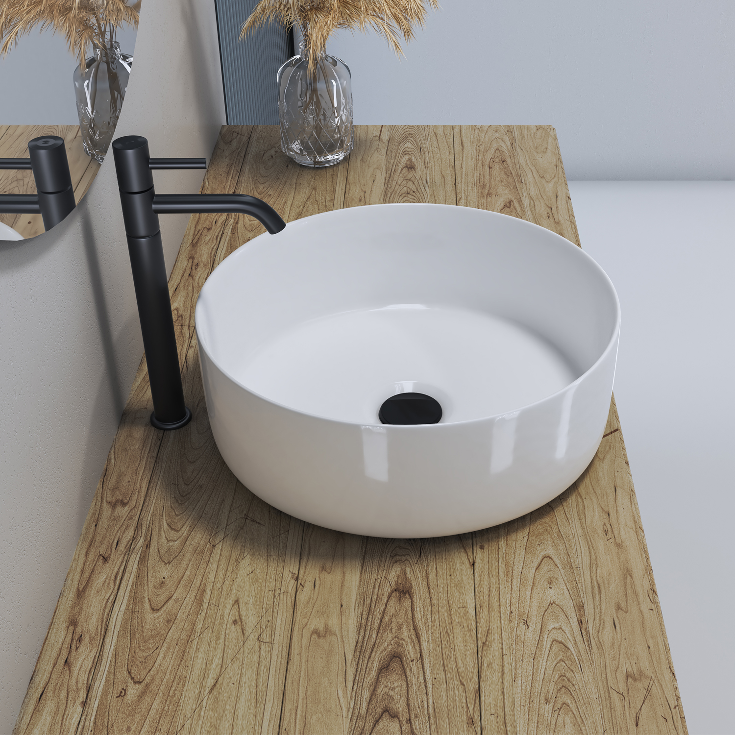 Altair Sabine Round Ceramic Bathroom Vanity Sink - image 8