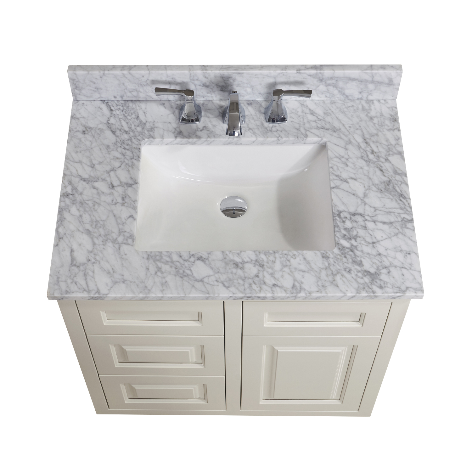 Altair Oristano Italian Carrara White Bathroom Vanity Top - image 5