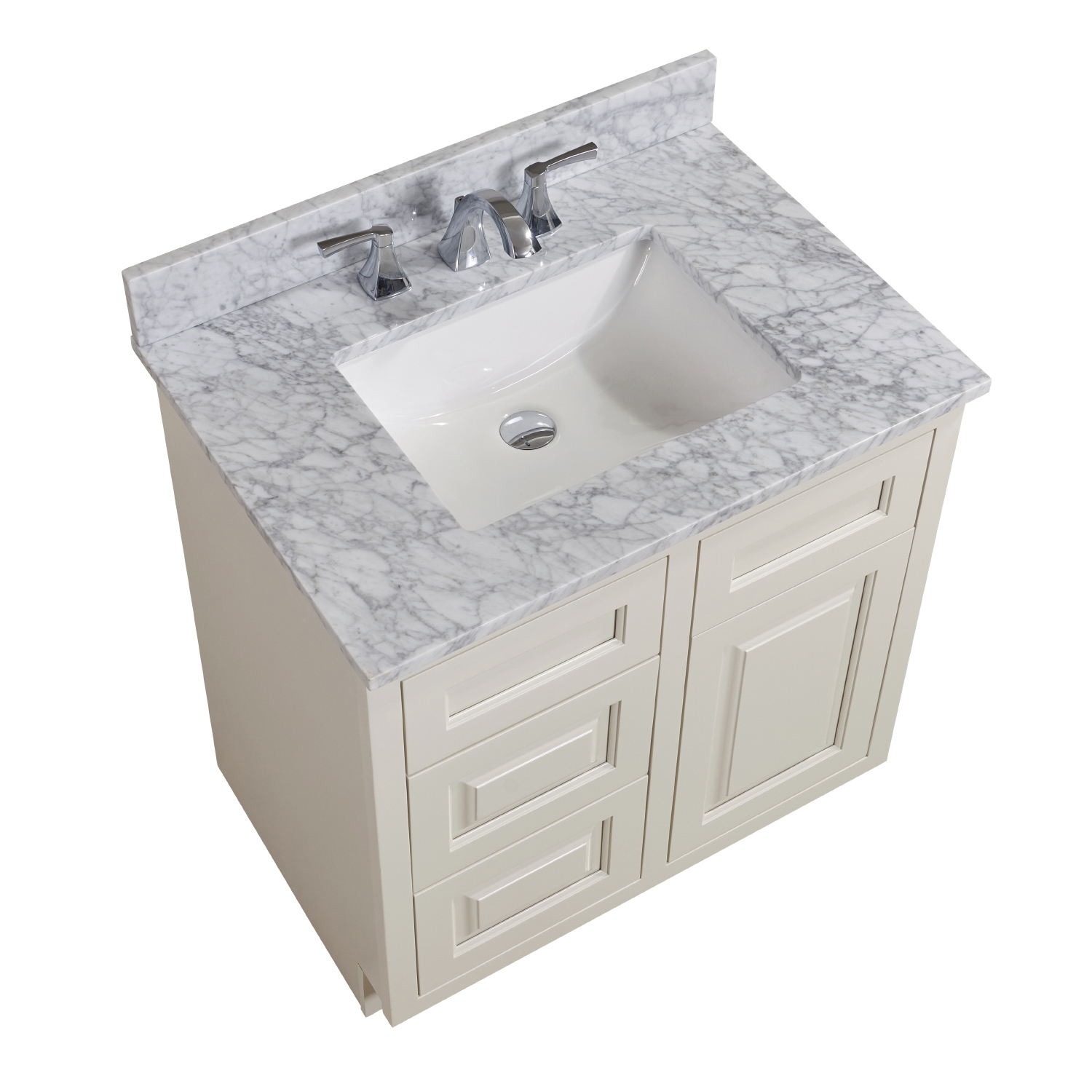 Altair Oristano Italian Carrara White Bathroom Vanity Top - image 7