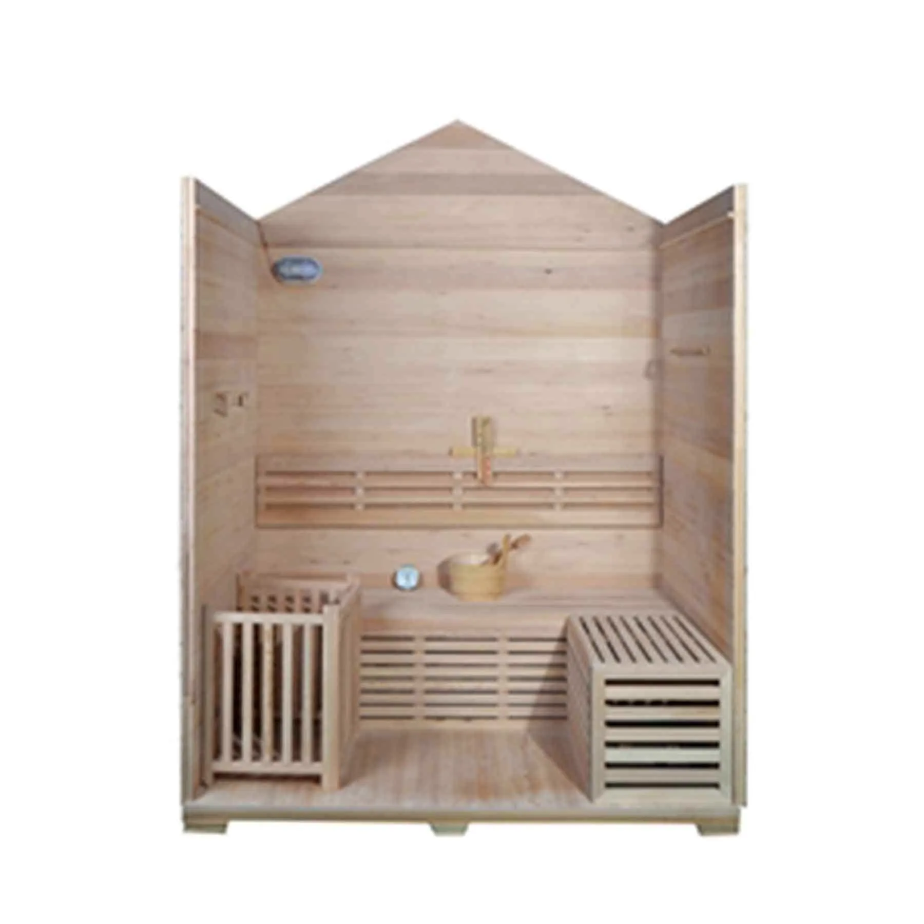 Aleko 4 Person 4.5 kW Cedar Wet Dry Outdoor Traditional Sauna - image 3