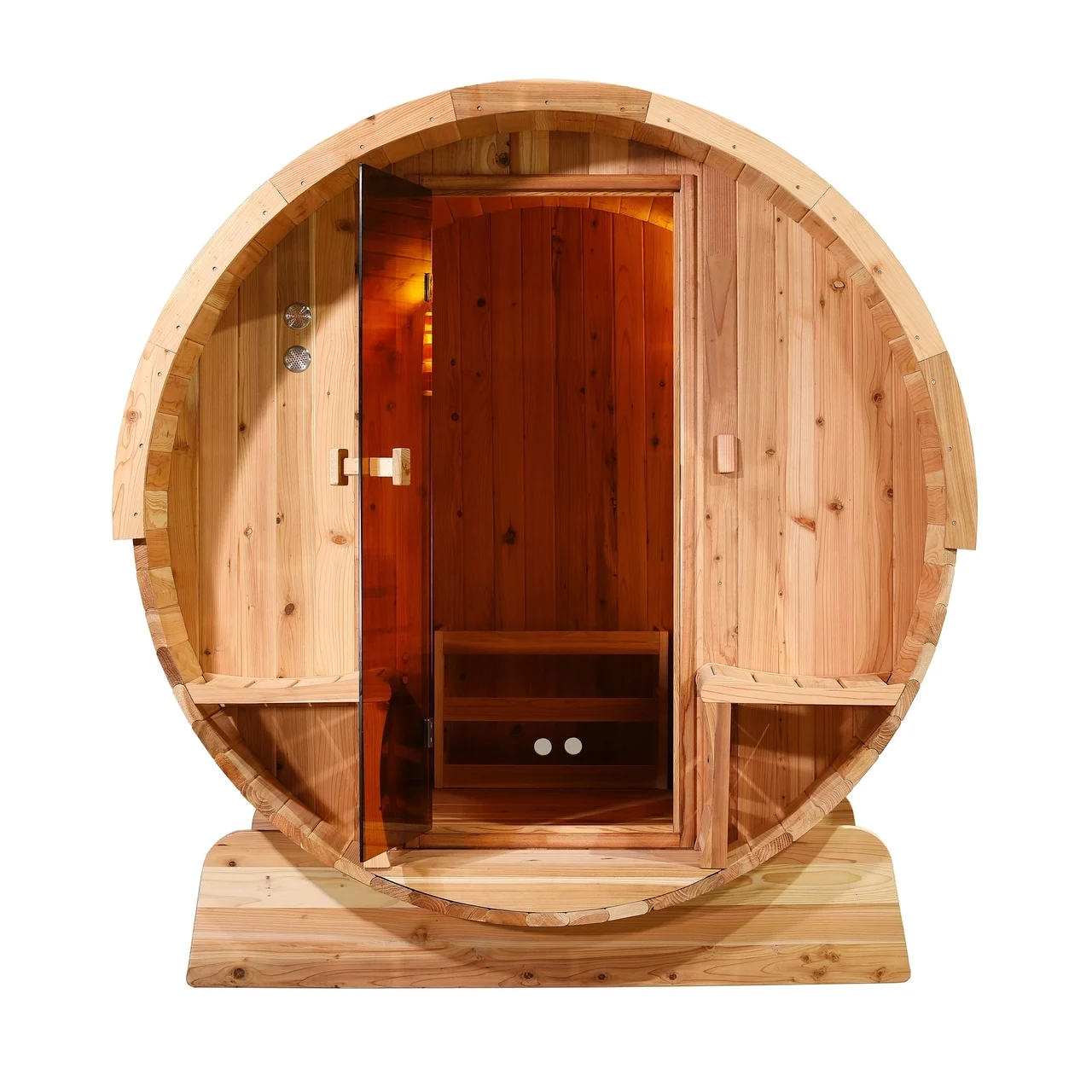 Aleko 6 Person 6 kW Rustic Cedar Shingle Outdoor Barrel Sauna - image 3