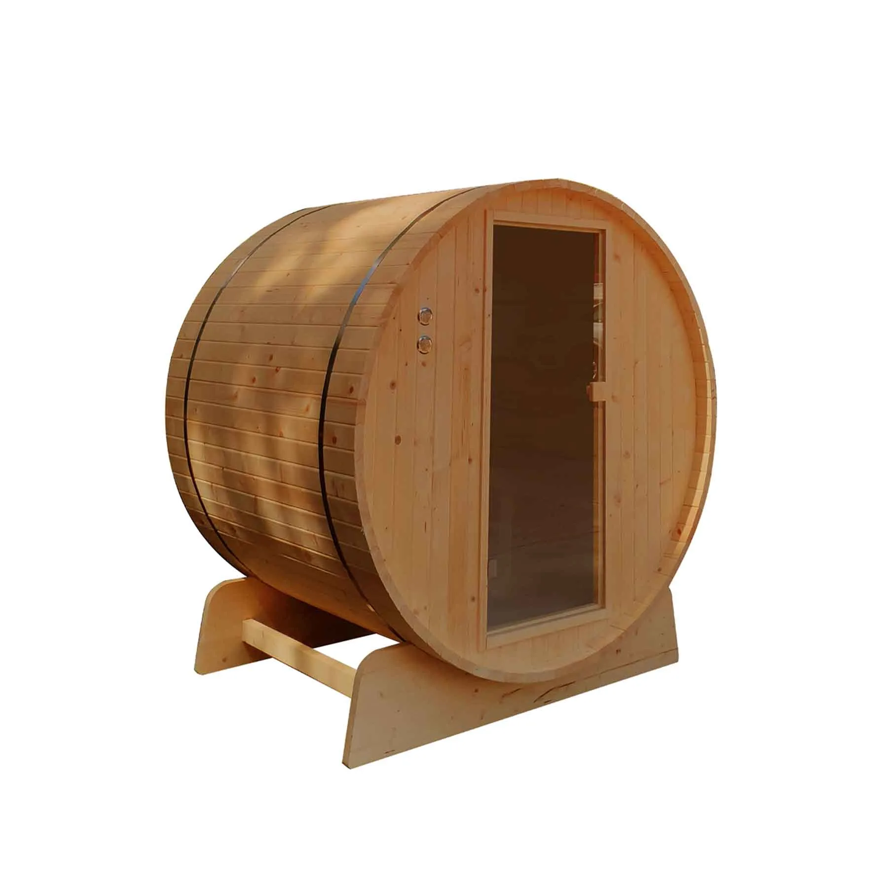 Aleko 6 Person 6 kW Rustic Cedar Shingle Outdoor Barrel Sauna - image 3