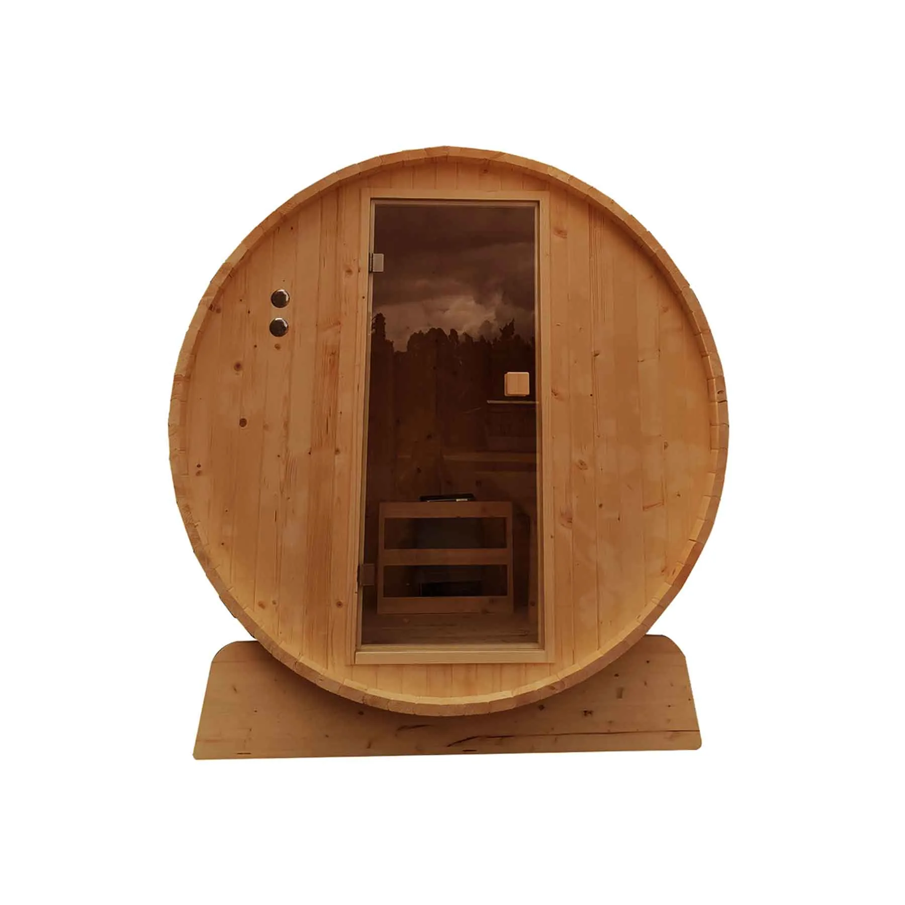 Aleko 6 Person 6 kW Rustic Cedar Shingle Outdoor Barrel Sauna - image 4