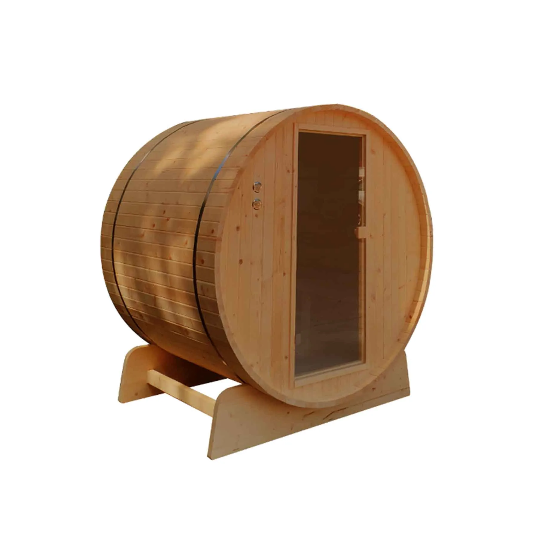 Aleko 8 Person 9 kW Rustic Cedar Shingle Outdoor Barrel Sauna - image 2