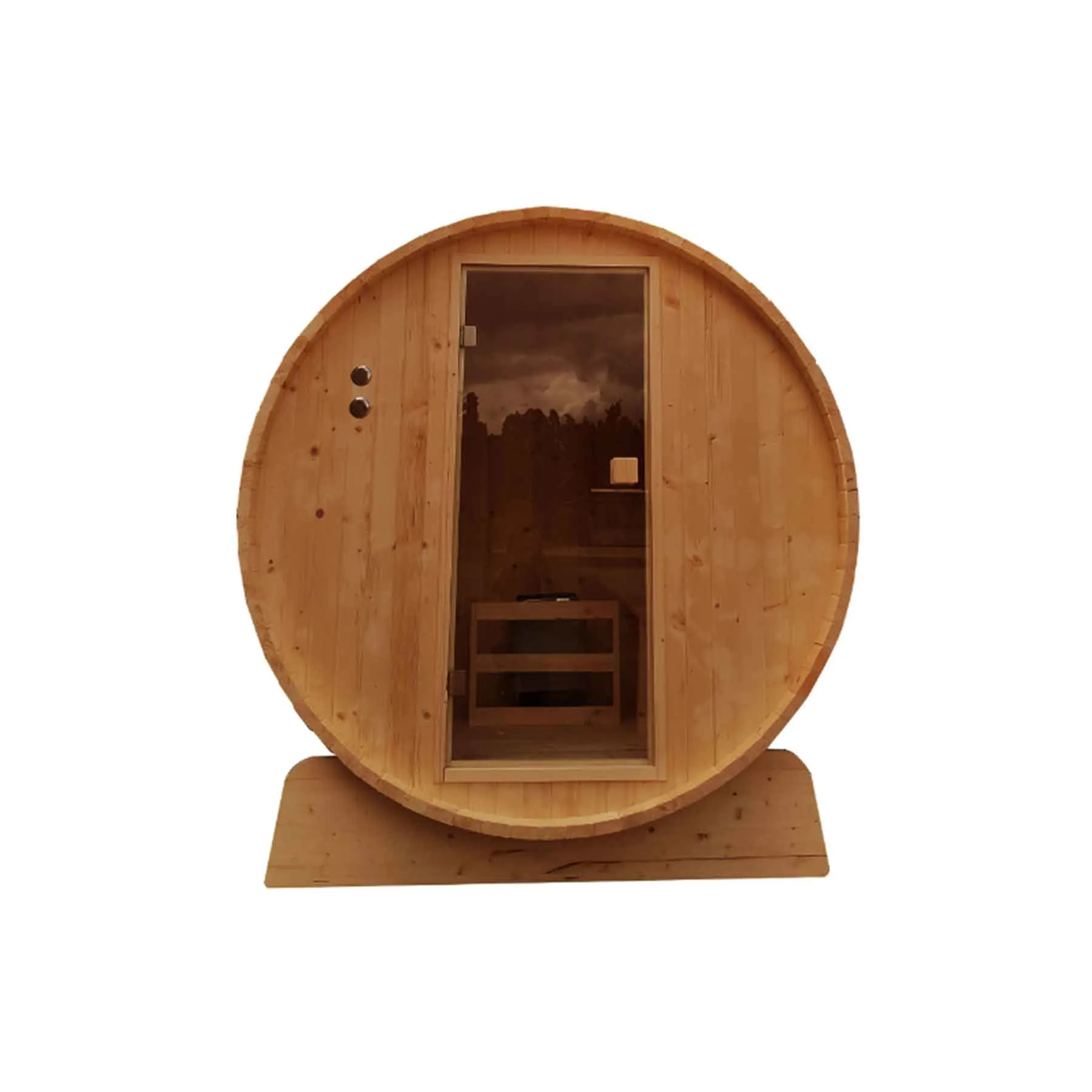 Aleko 8 Person 9 kW Rustic Cedar Shingle Outdoor Barrel Sauna - image 3