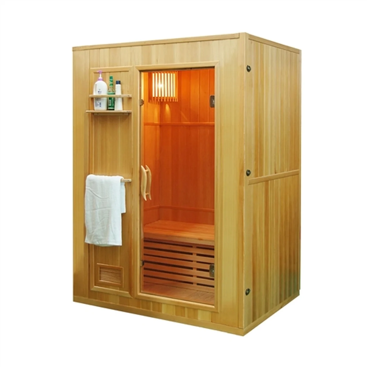Aleko 3 Person 3 kW Hemlock Wet Dry Indoor Traditional Sauna