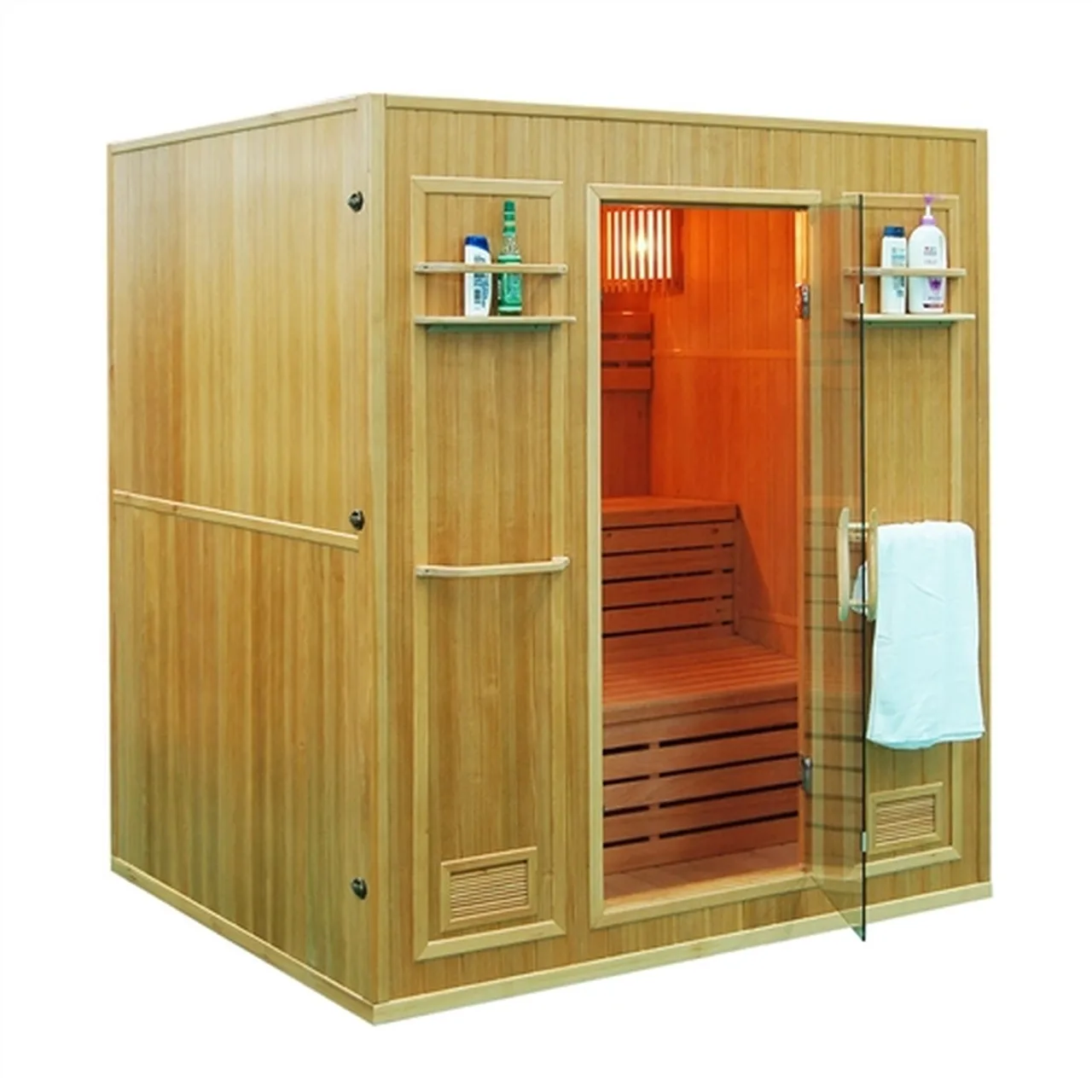 Aleko 4 Person 4.5 kW Canadian Hemlock Indoor Traditional Sauna