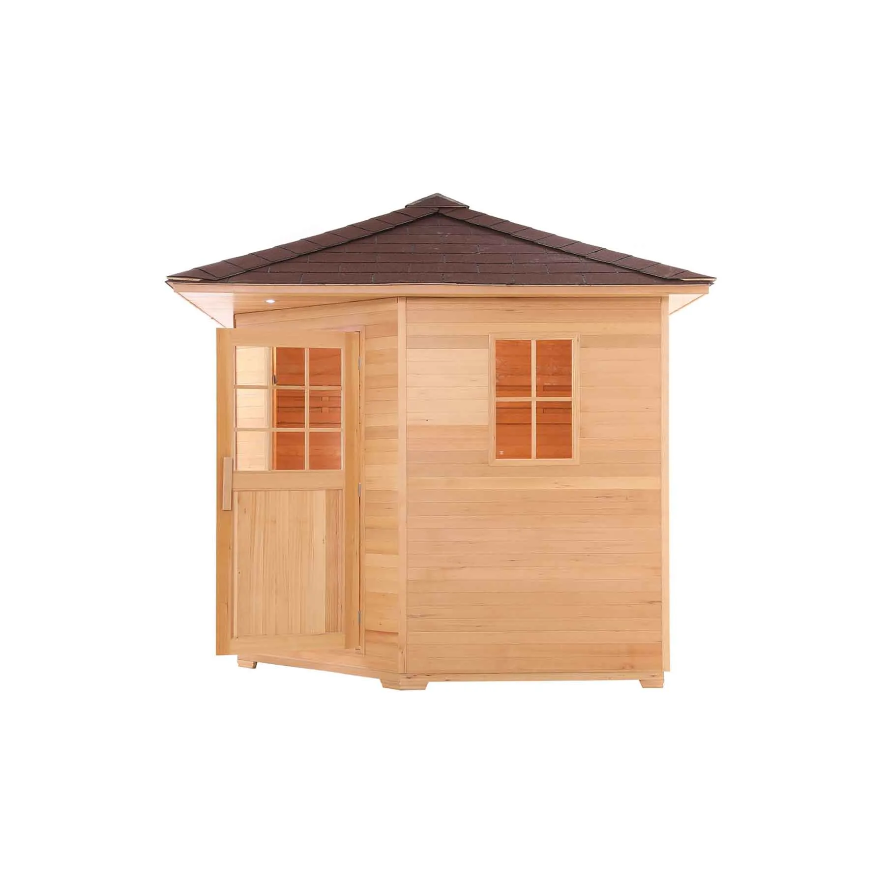 Aleko 8 Person 9 kW Hemlock Wet Dry Outdoor Traditional Sauna
