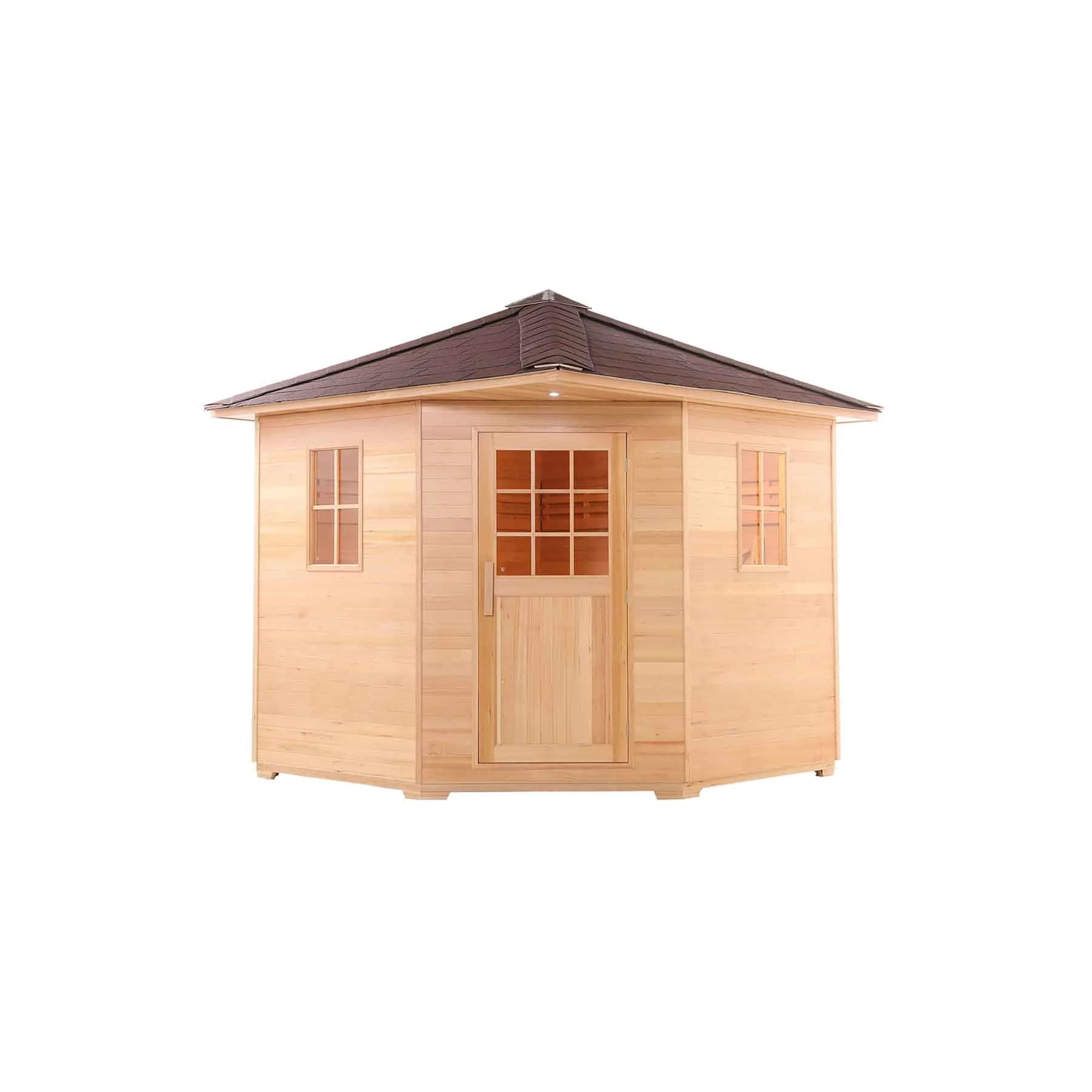 Aleko 8 Person 9 kW Hemlock Wet Dry Outdoor Traditional Sauna - image 3