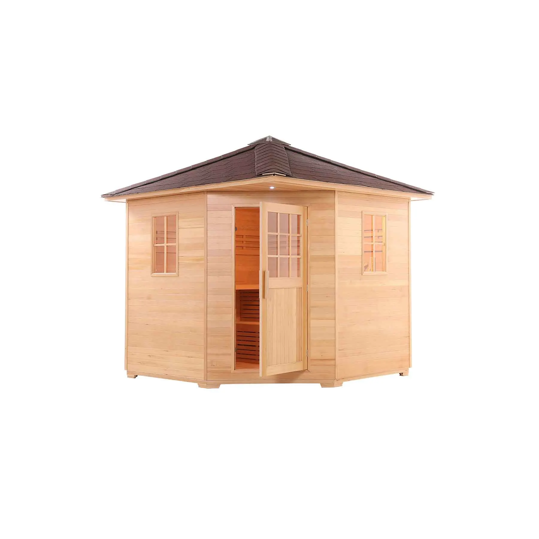Aleko 8 Person 9 kW Hemlock Wet Dry Outdoor Traditional Sauna - image 4