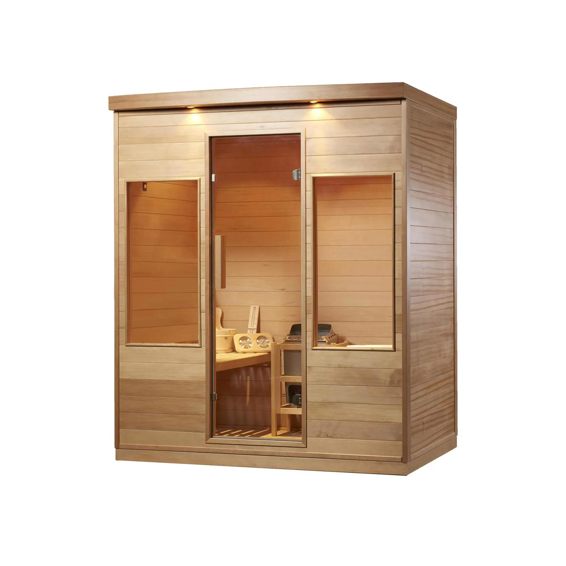Aleko 4 Person 4.5 kW Hemlock Wet Dry Indoor Infrared Sauna