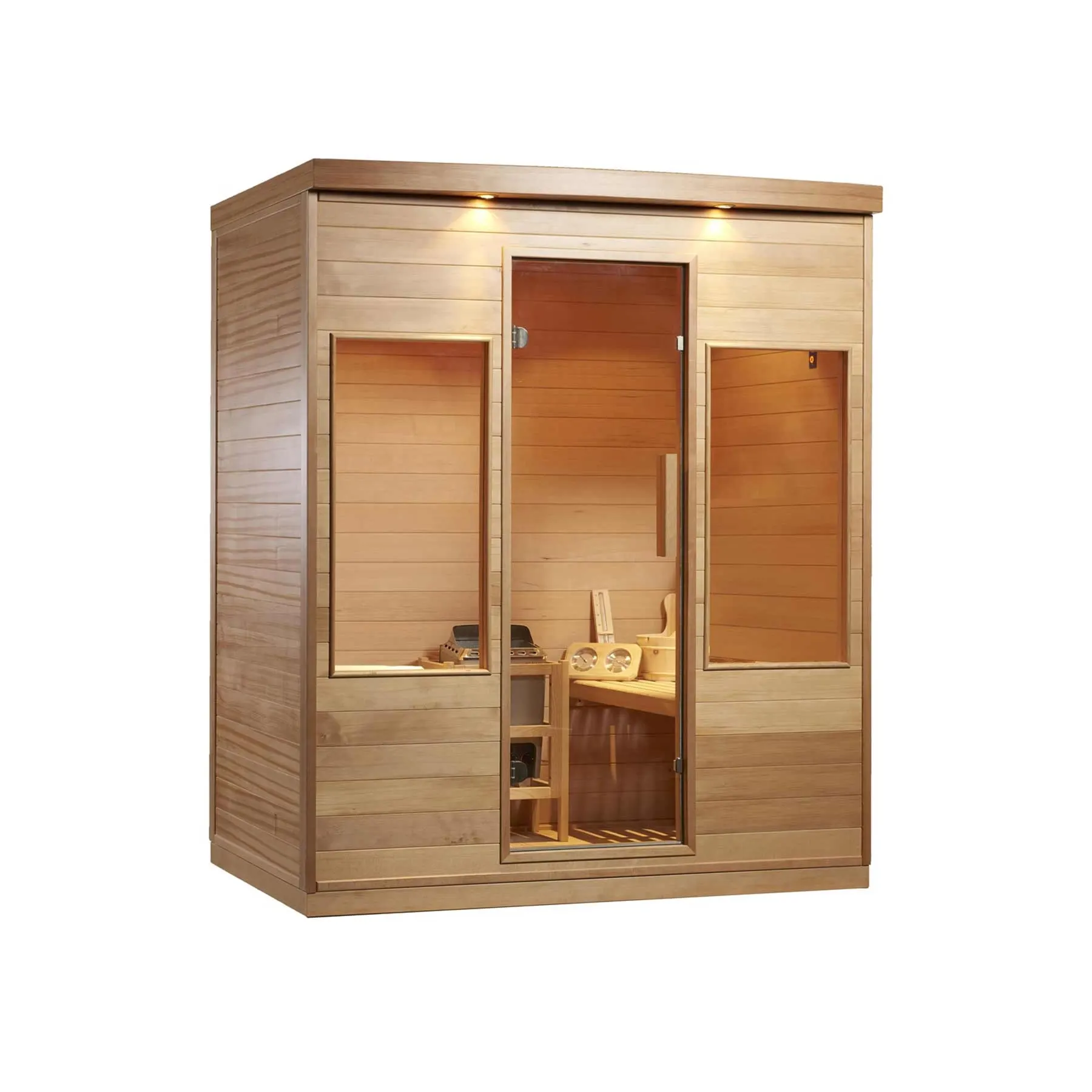 Aleko 4 Person 4.5 kW Hemlock Wet Dry Indoor Infrared Sauna - image 2
