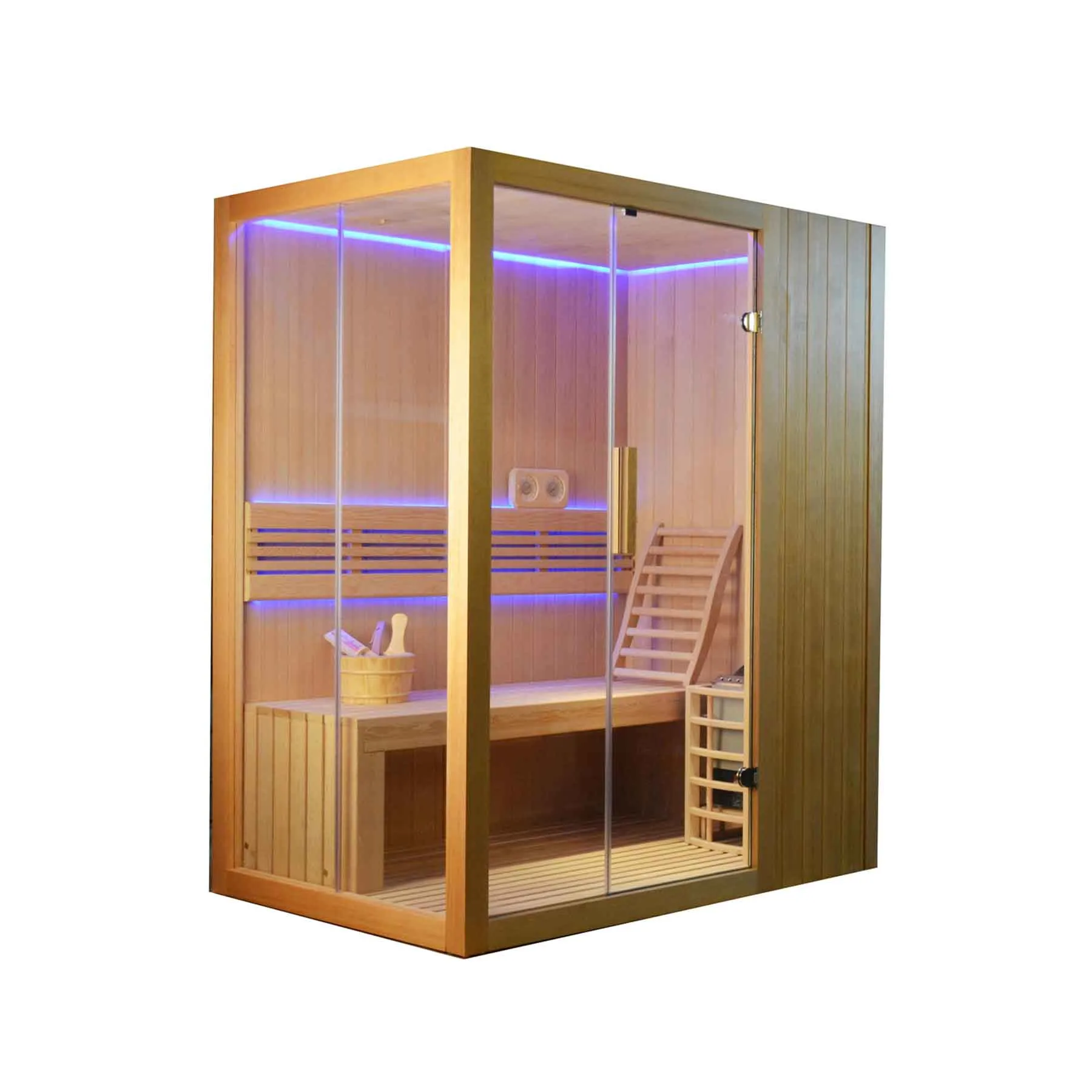 Aleko 4 Person 4.5 kW Hemlock Wet Dry Indoor Traditional Sauna