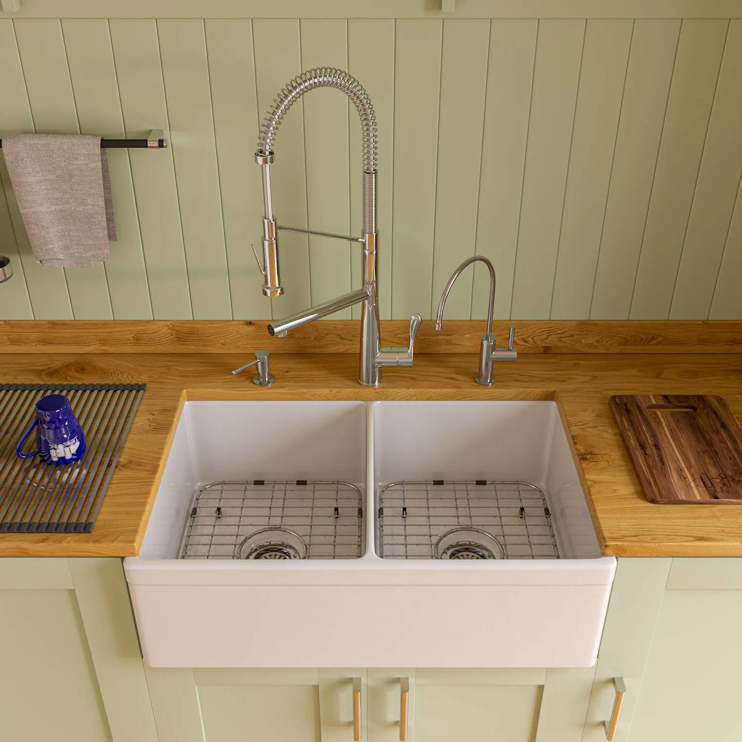 ALFI AB539 32 inch Double Bowl Fireclay Farm Kitchen Sink - image 6