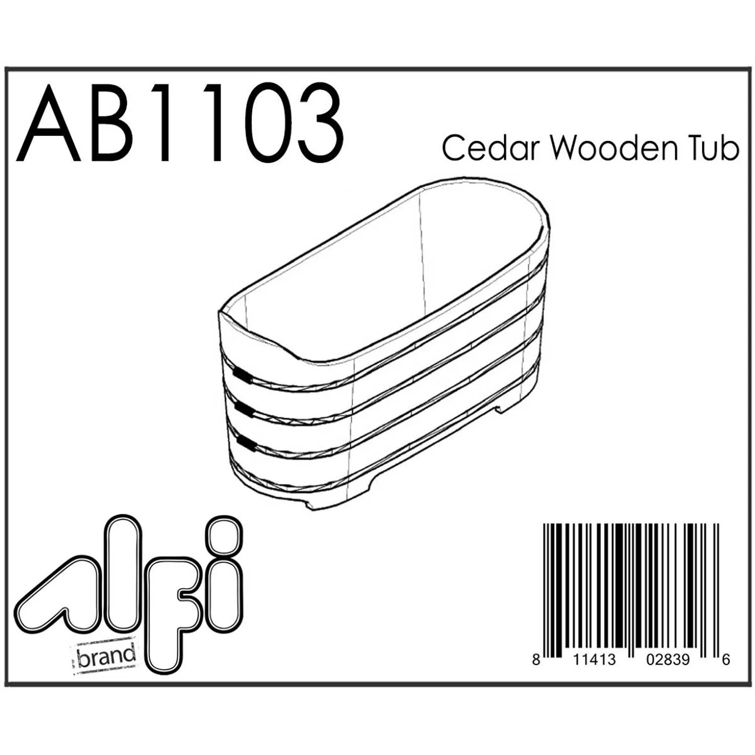 ALFI AB1103 59 inch Cedar Free Standing Bathtub With Bench - image 12