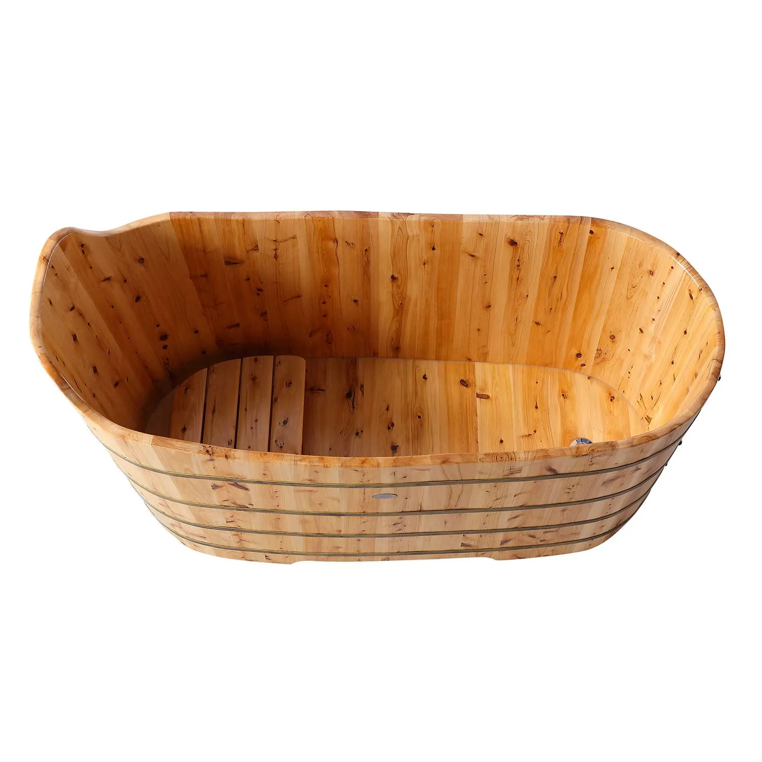 ALFI AB1103 59 inch Cedar Free Standing Bathtub With Bench - image 10