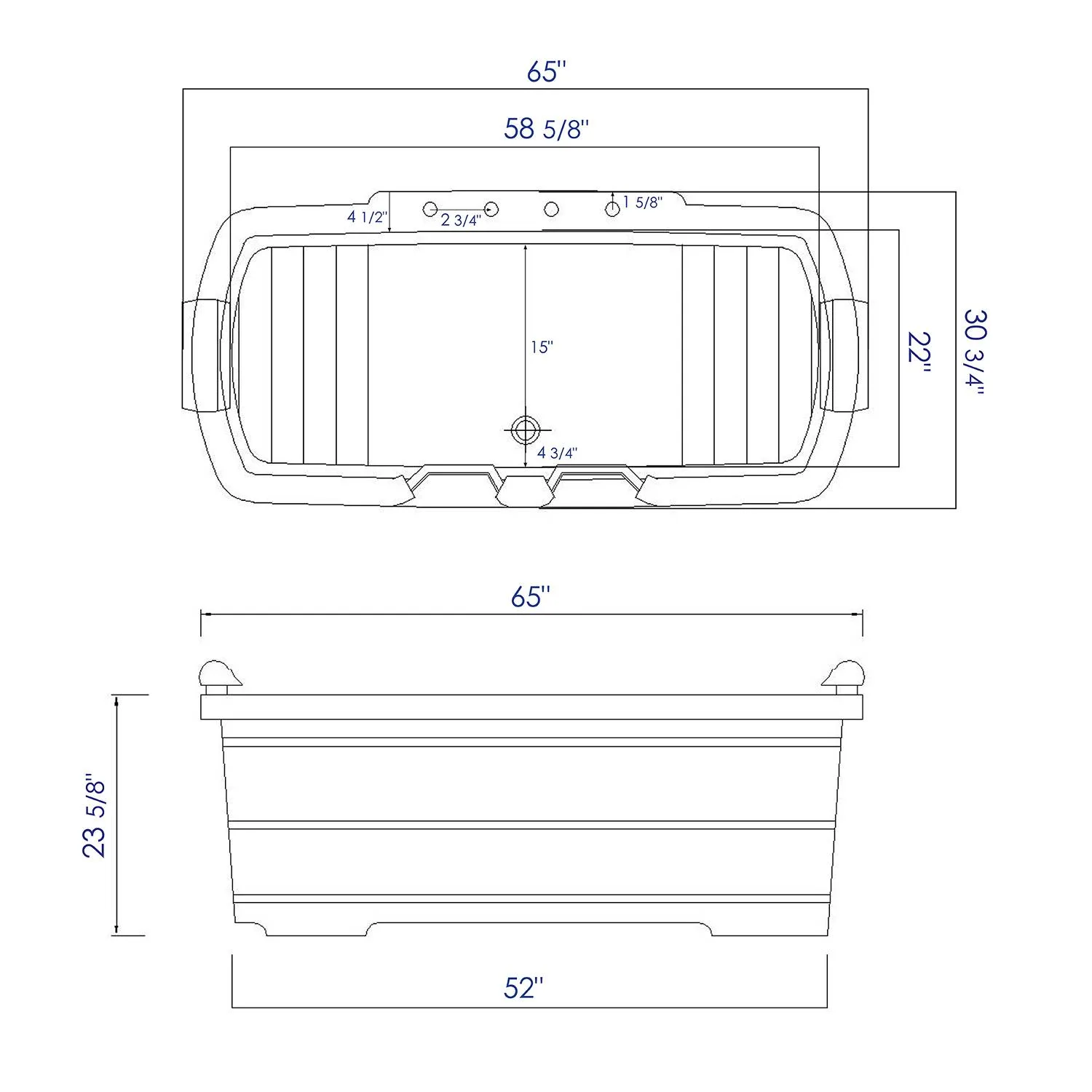 ALFI AB1130 65 inch 2 Person Cedar Free Standing Bathtub With Headrests - image 11
