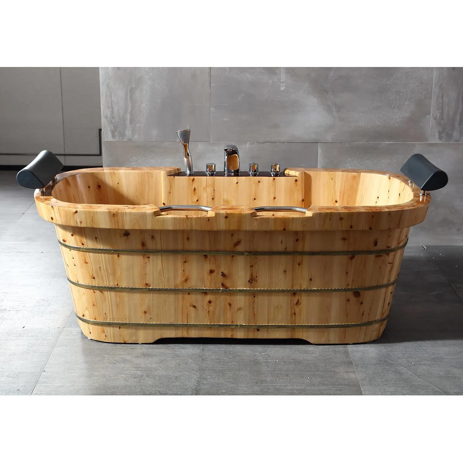ALFI AB1130 65 inch 2 Person Cedar Free Standing Bathtub With Headrests - image 7