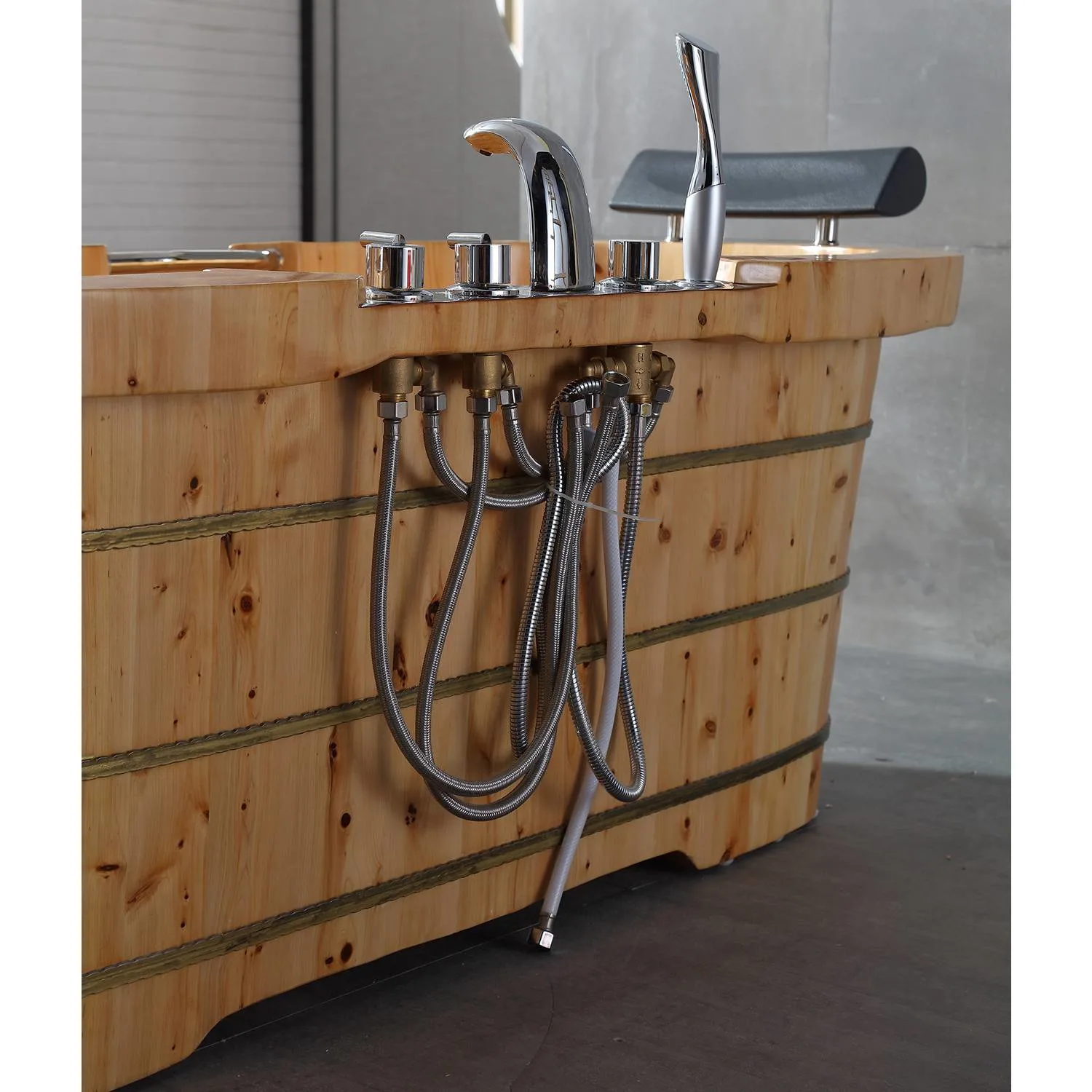 ALFI AB1130 65 inch 2 Person Cedar Free Standing Bathtub With Headrests - image 8