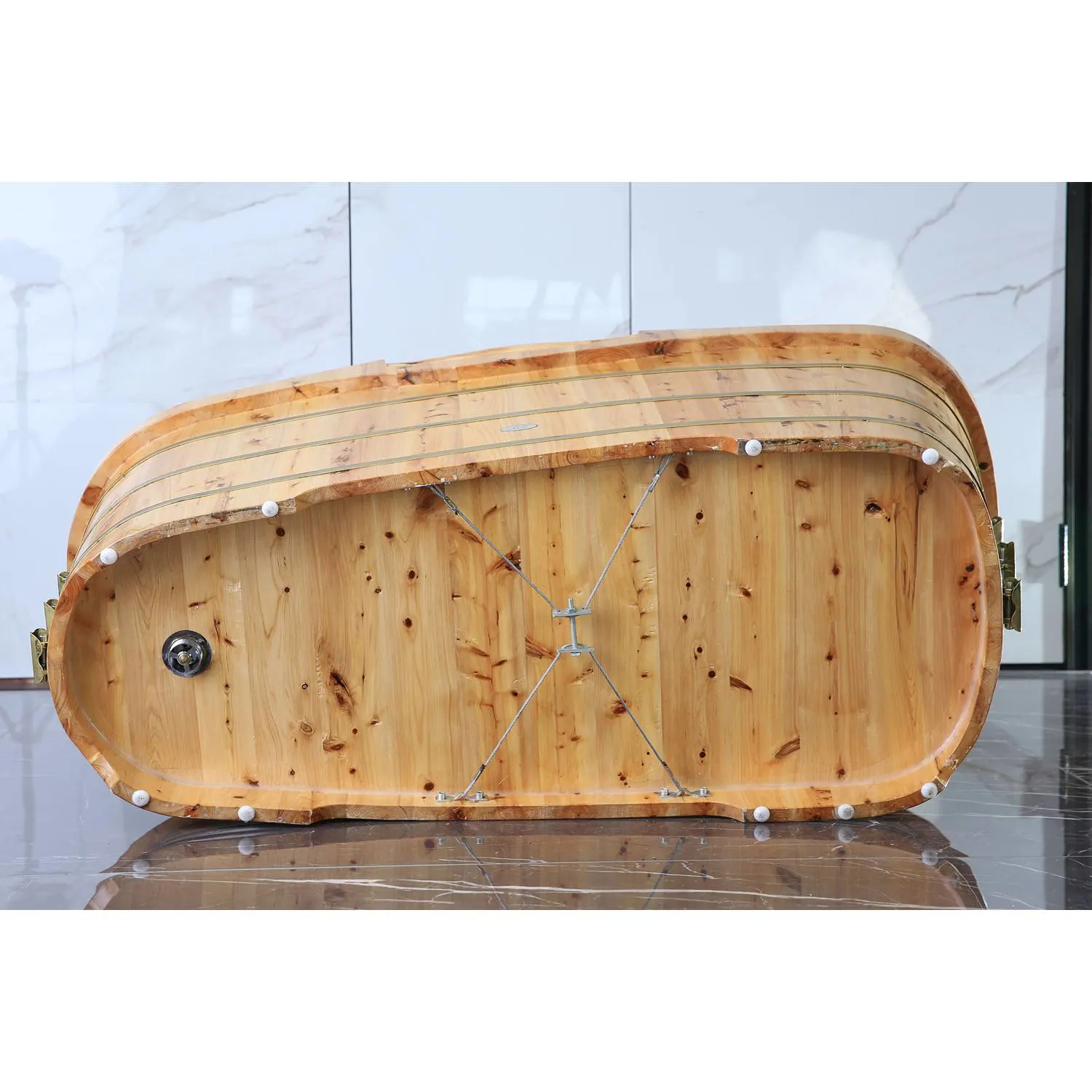 ALFI AB1136 61 inch Cedar Free Standing Bathtub With Chrome Tub Filler - image 4