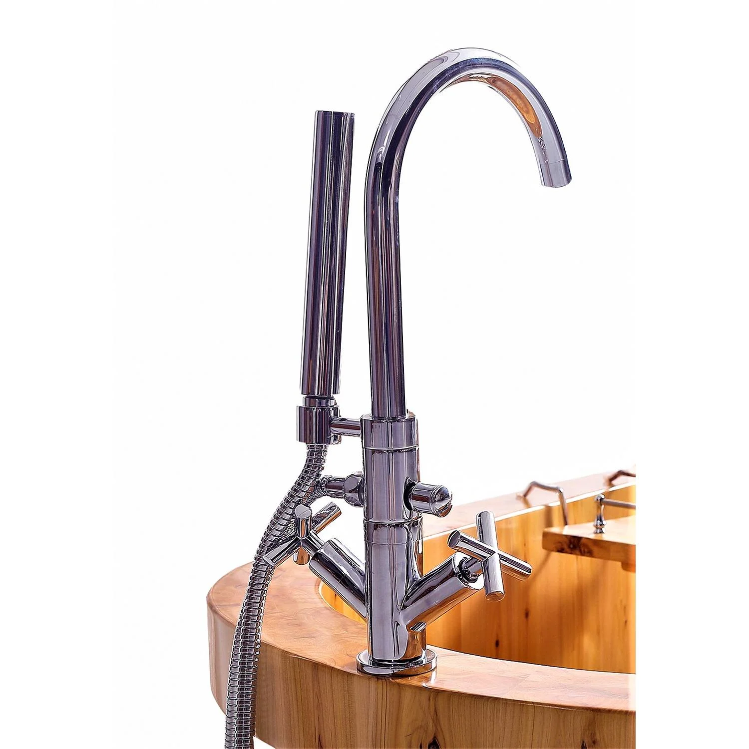 ALFI AB1139 61 inch Cedar Free Standing Bathtub With Headrests - image 2