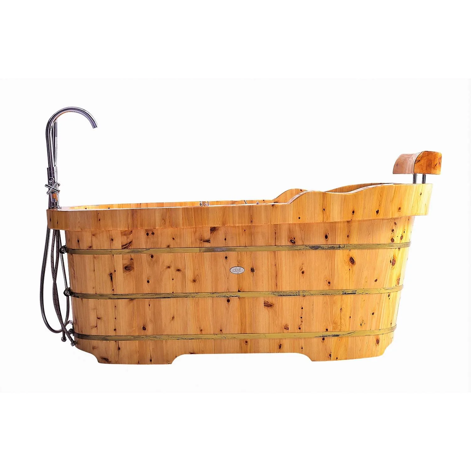 ALFI AB1139 61 inch Cedar Free Standing Bathtub With Headrests - image 4
