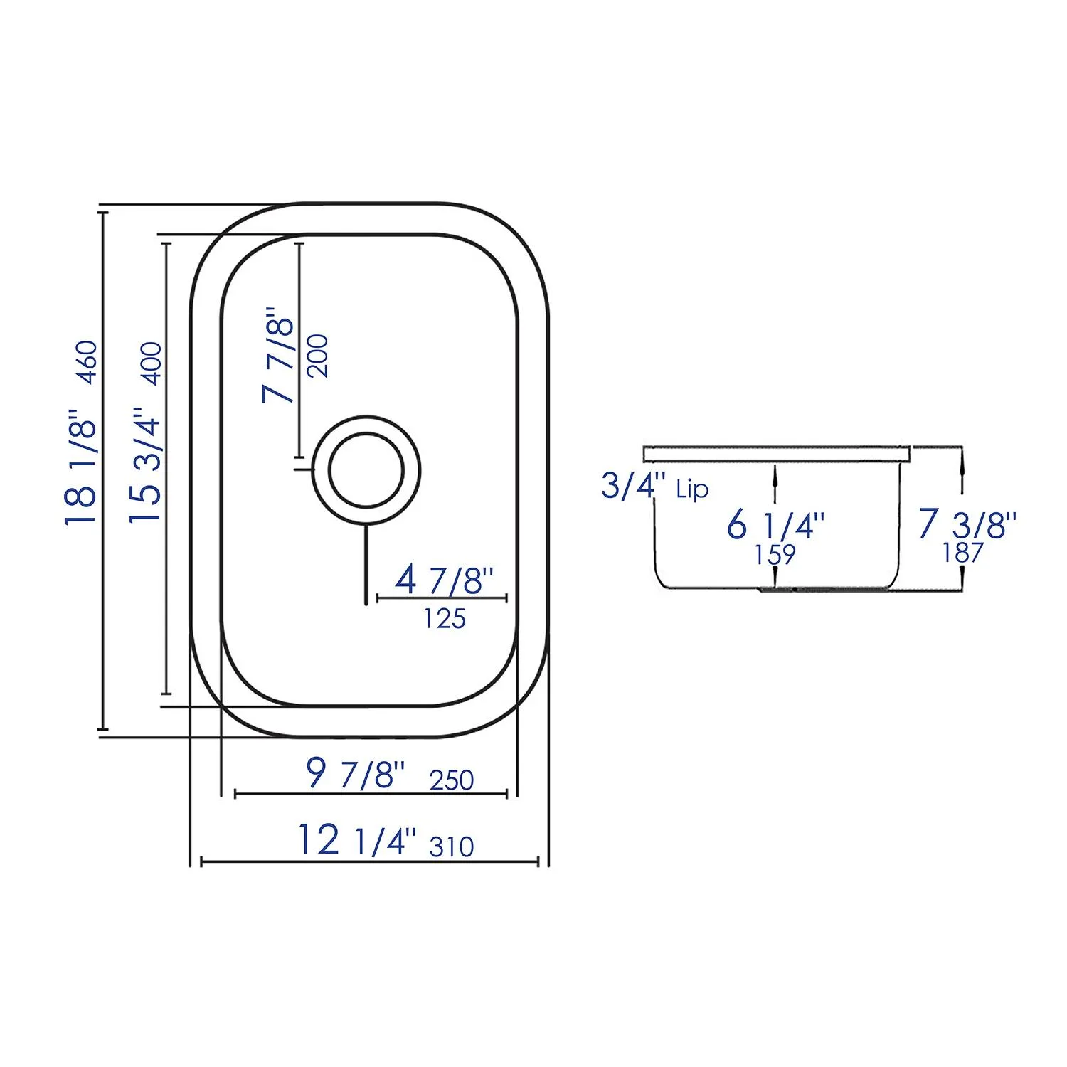 ALFI AB1218 Rectangular Fireclay Undermount /Drop-in Prep Kitchen Sink - image 5