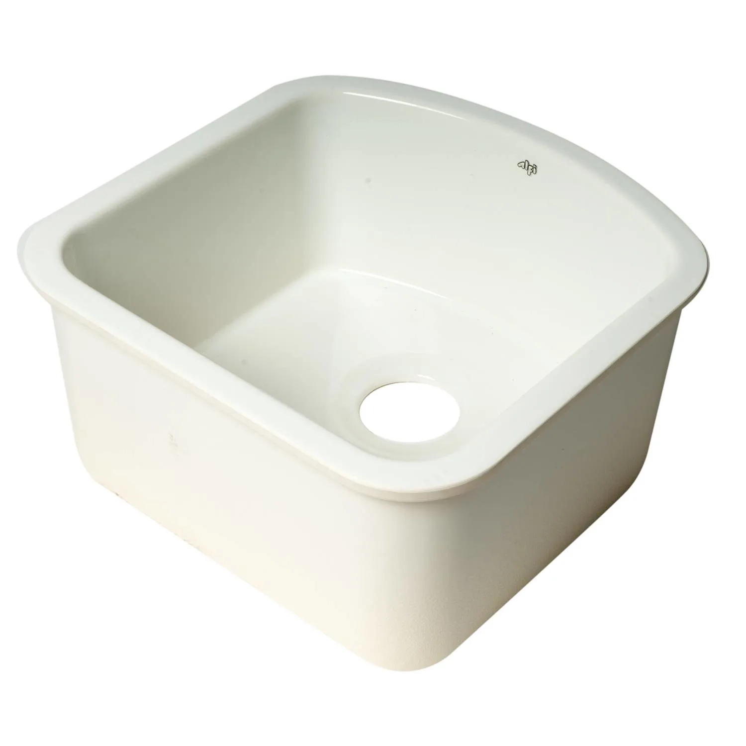 ALFI AB1818C 17 inch D-Shaped Fireclay Undermount Kitchen Sink