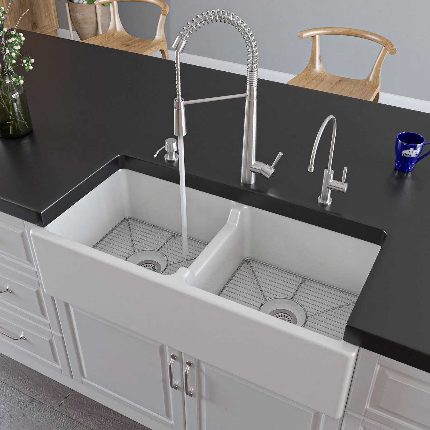 ALFI AB2039 Solid Stainless Steel Commercial Spring Kitchen Faucet - image 8