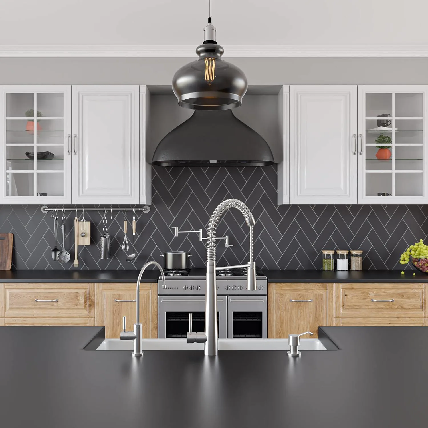 ALFI AB2039 Solid Stainless Steel Commercial Spring Kitchen Faucet - image 10