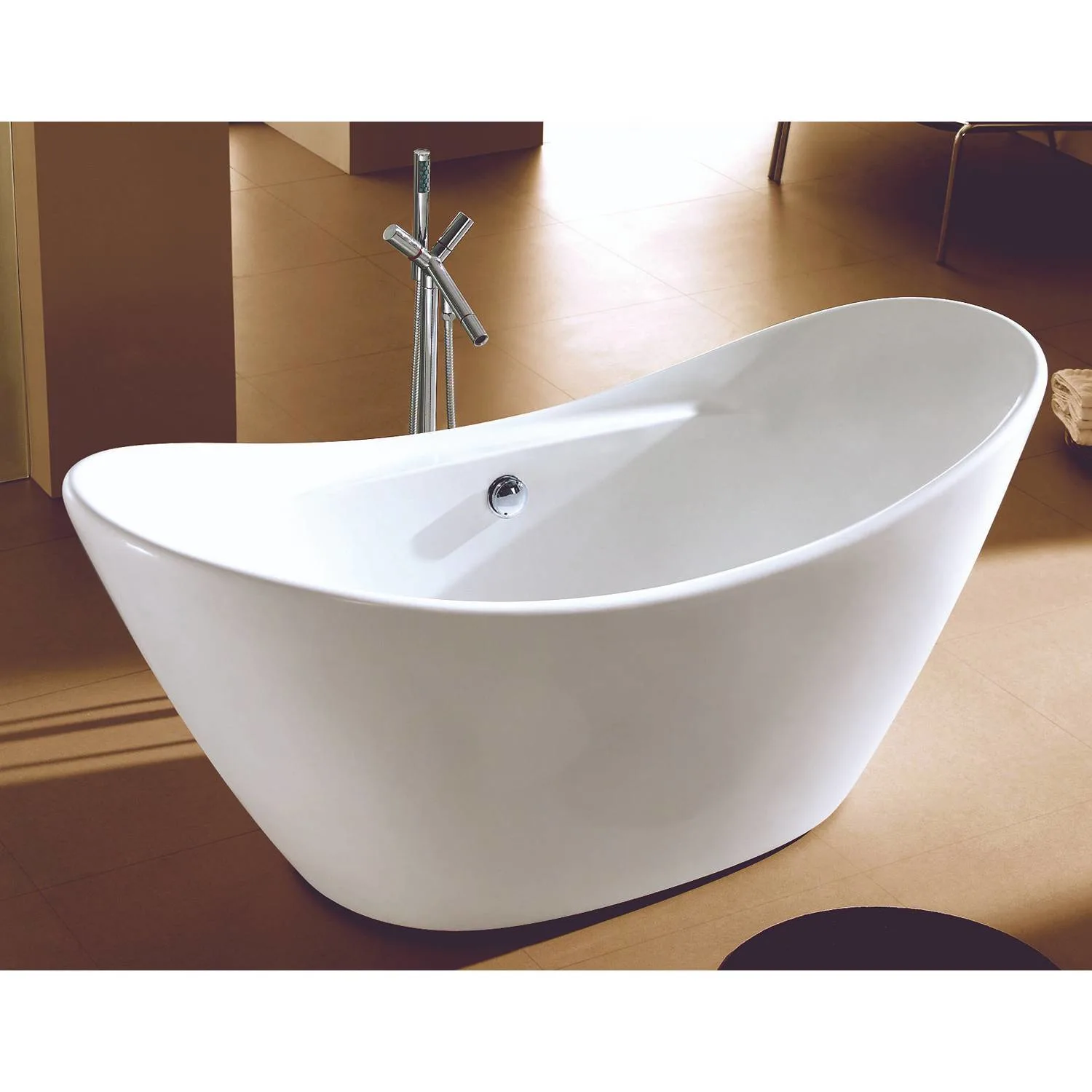 ALFI AB8803 68 inch Acrylic Oval Free Standing Soaking Bathtub - image 4