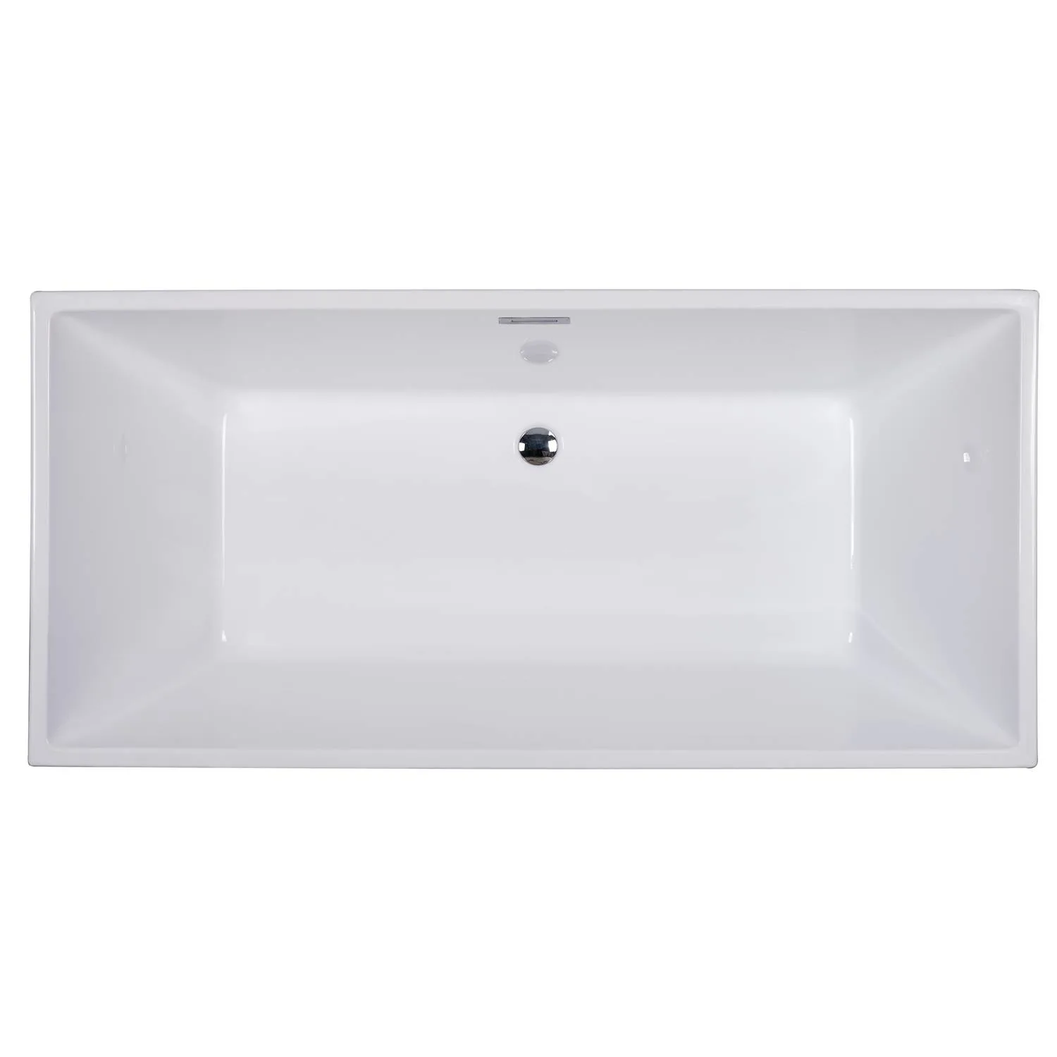 ALFI AB8832 67 inch Acrylic Rectangular Free Standing Soaking Bathtub
