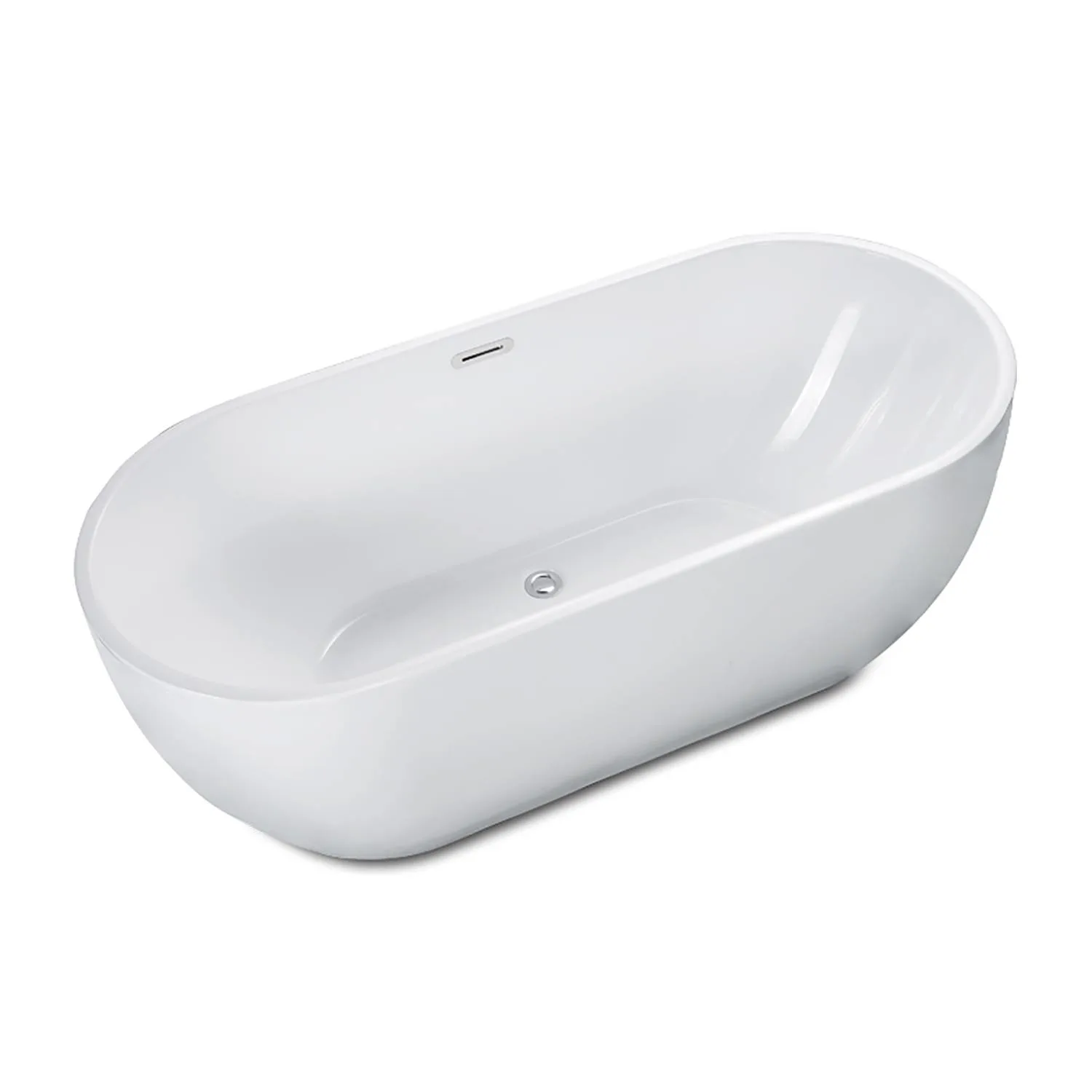 ALFI AB8838 59 inch Acrylic Oval Free Standing Soaking Bathtub
