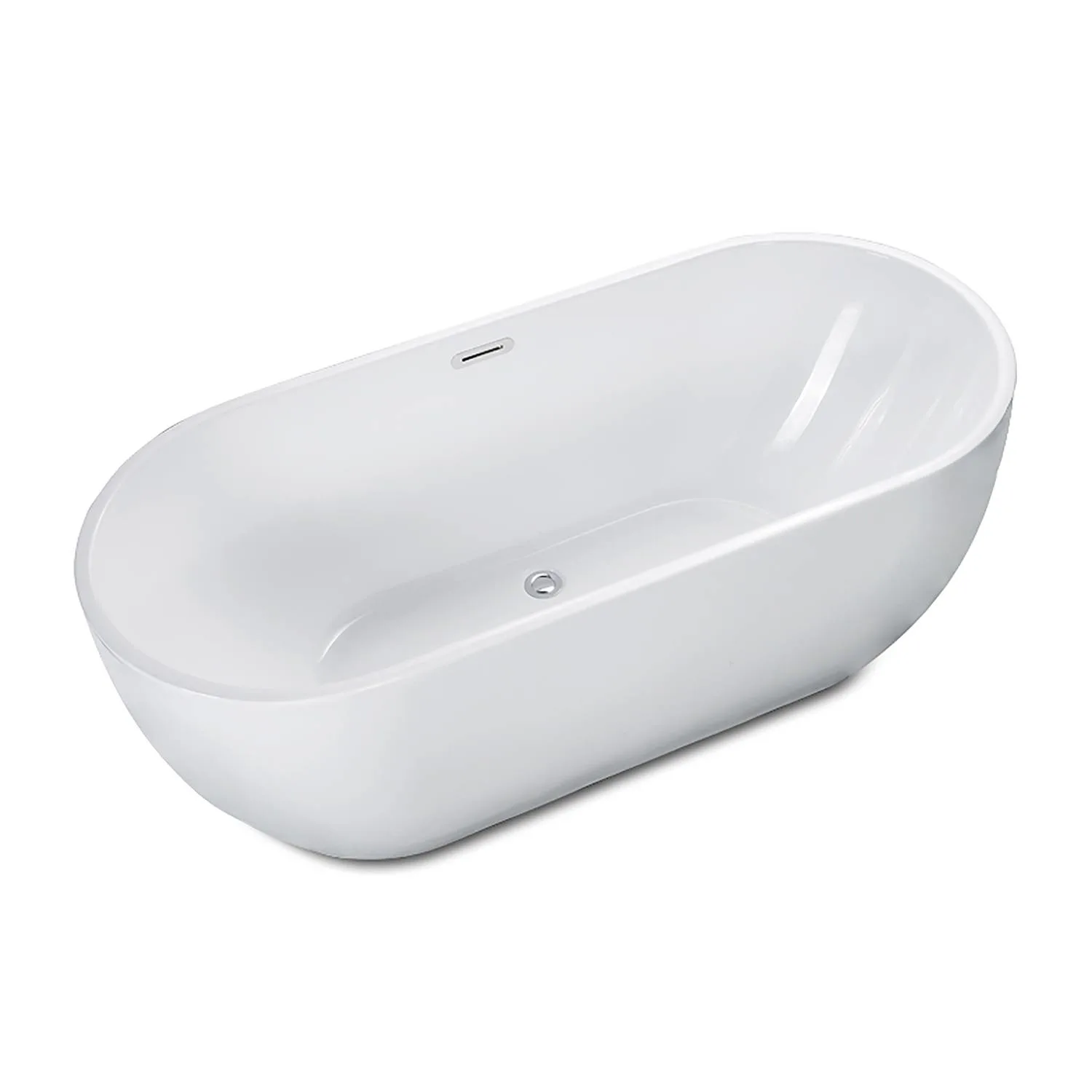 ALFI AB8839 67 inch Acrylic Oval Free Standing Soaking Bathtub