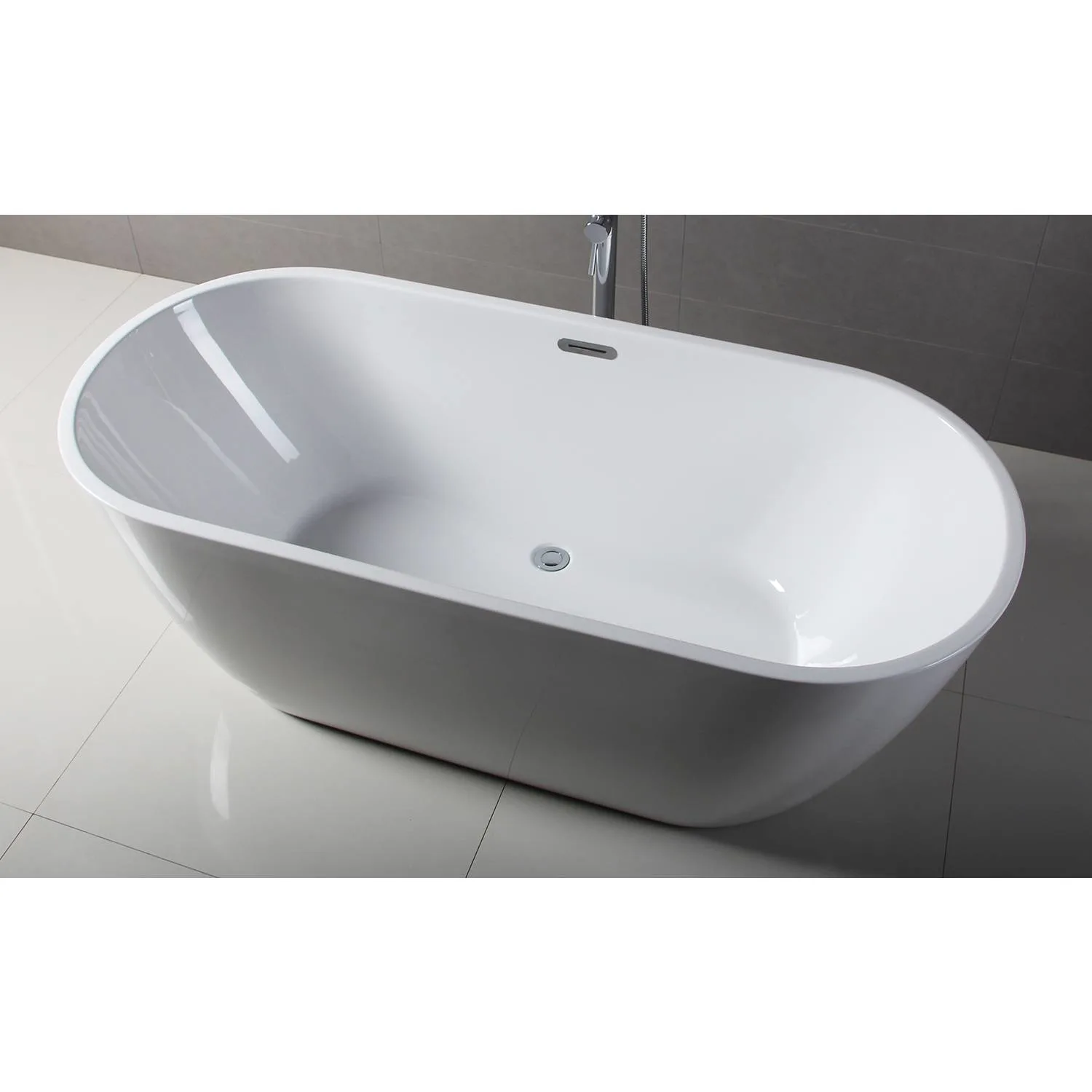 ALFI AB8839 67 inch Acrylic Oval Free Standing Soaking Bathtub - image 6