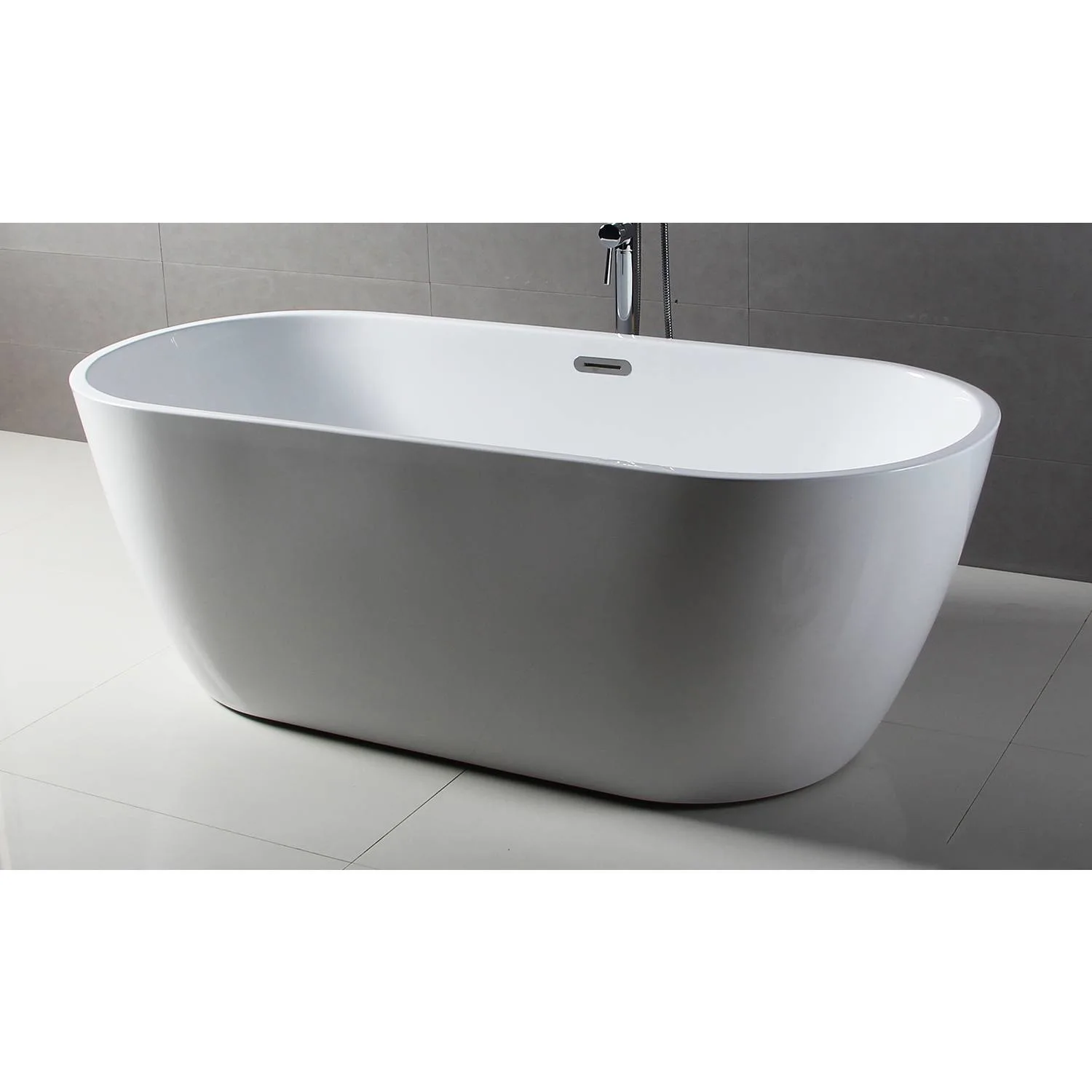 ALFI AB8839 67 inch Acrylic Oval Free Standing Soaking Bathtub - image 7
