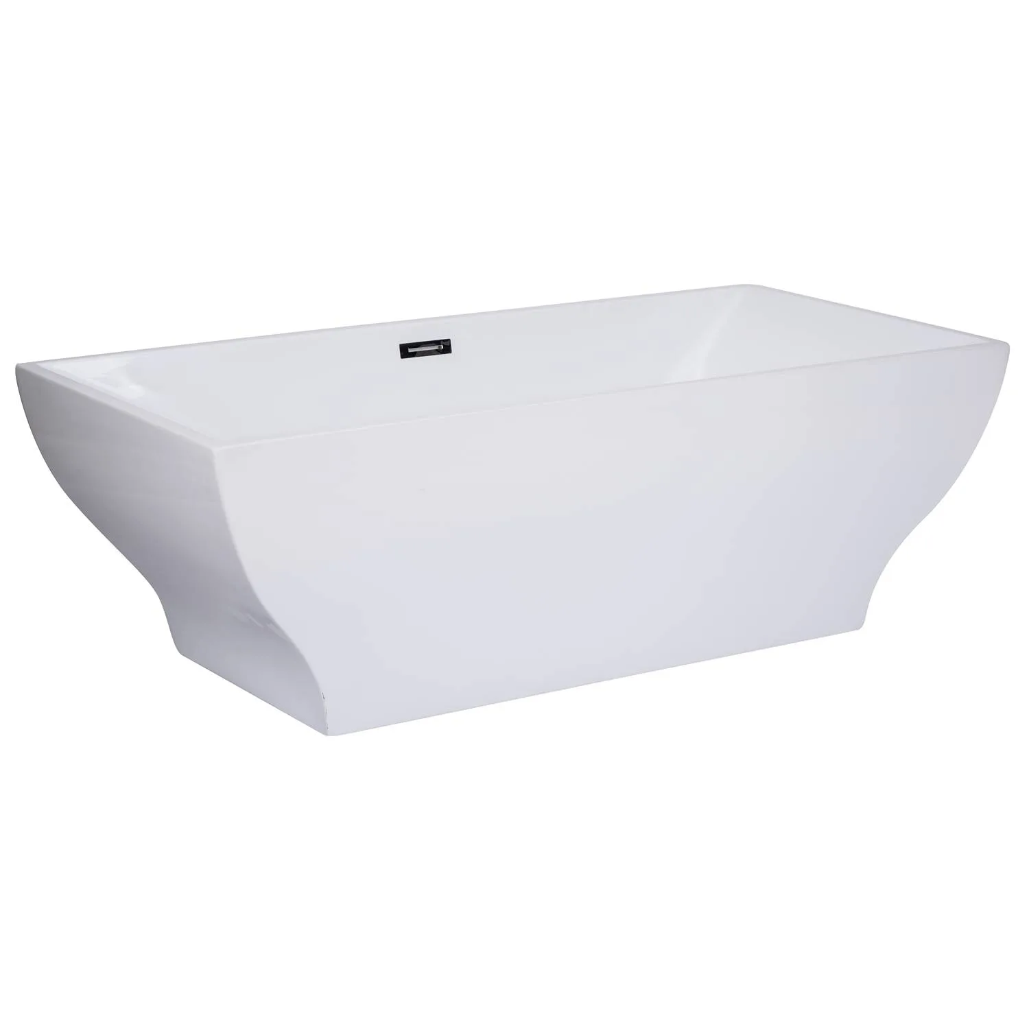 ALFI AB8840 67 inch Acrylic Rectangular Free Standing Soaking Bathtub