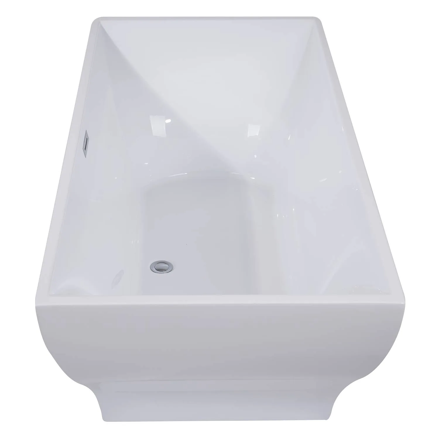 ALFI AB8840 67 inch Acrylic Rectangular Free Standing Soaking Bathtub - image 4