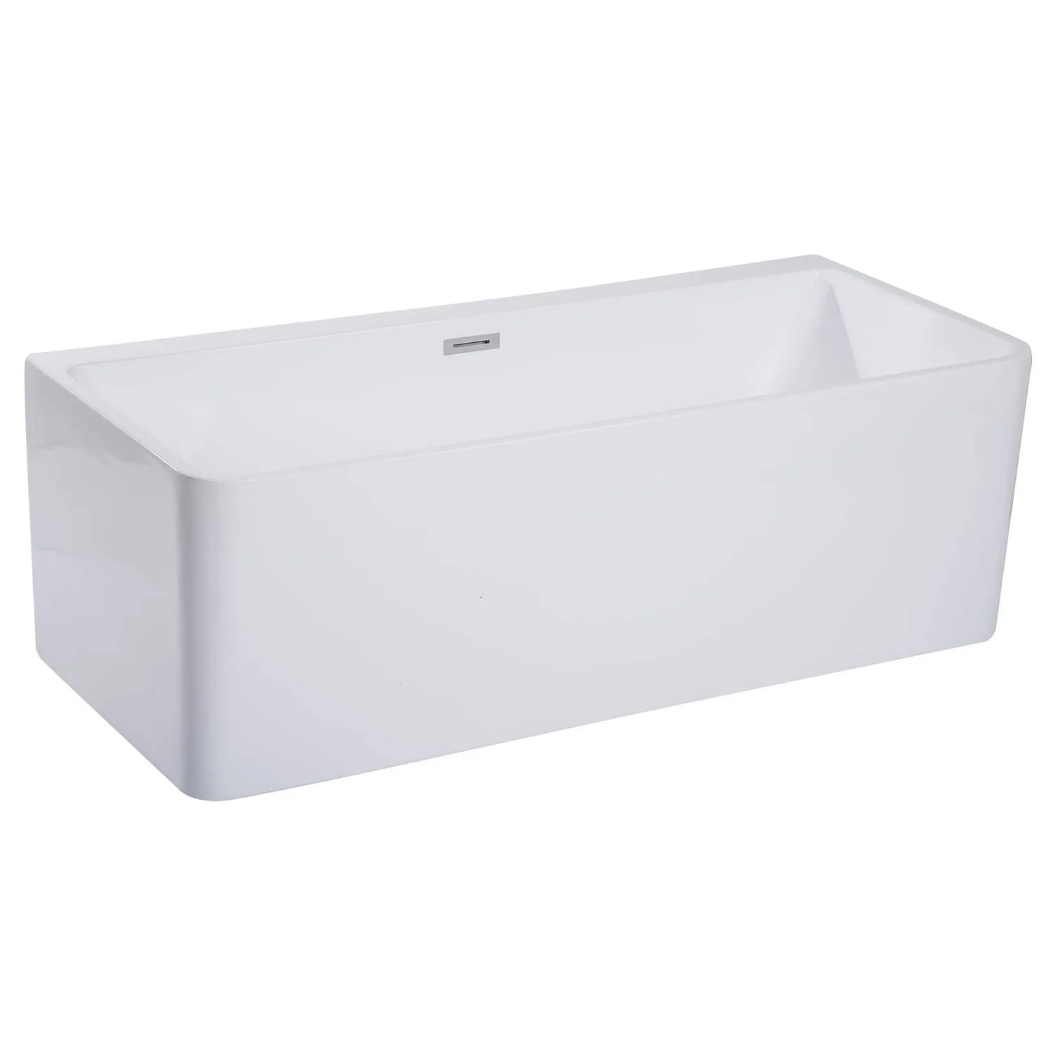 ALFI AB8859 67 inch Acrylic Rectangular Free Standing Soaking Bathtub