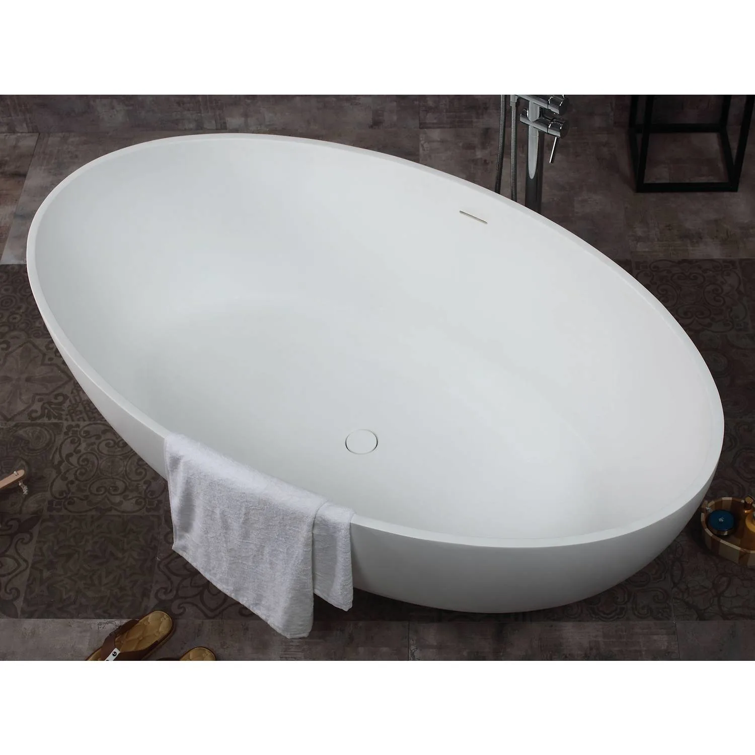 ALFI AB9941 67 inch Oval Resin Soaking Bathtub - image 2