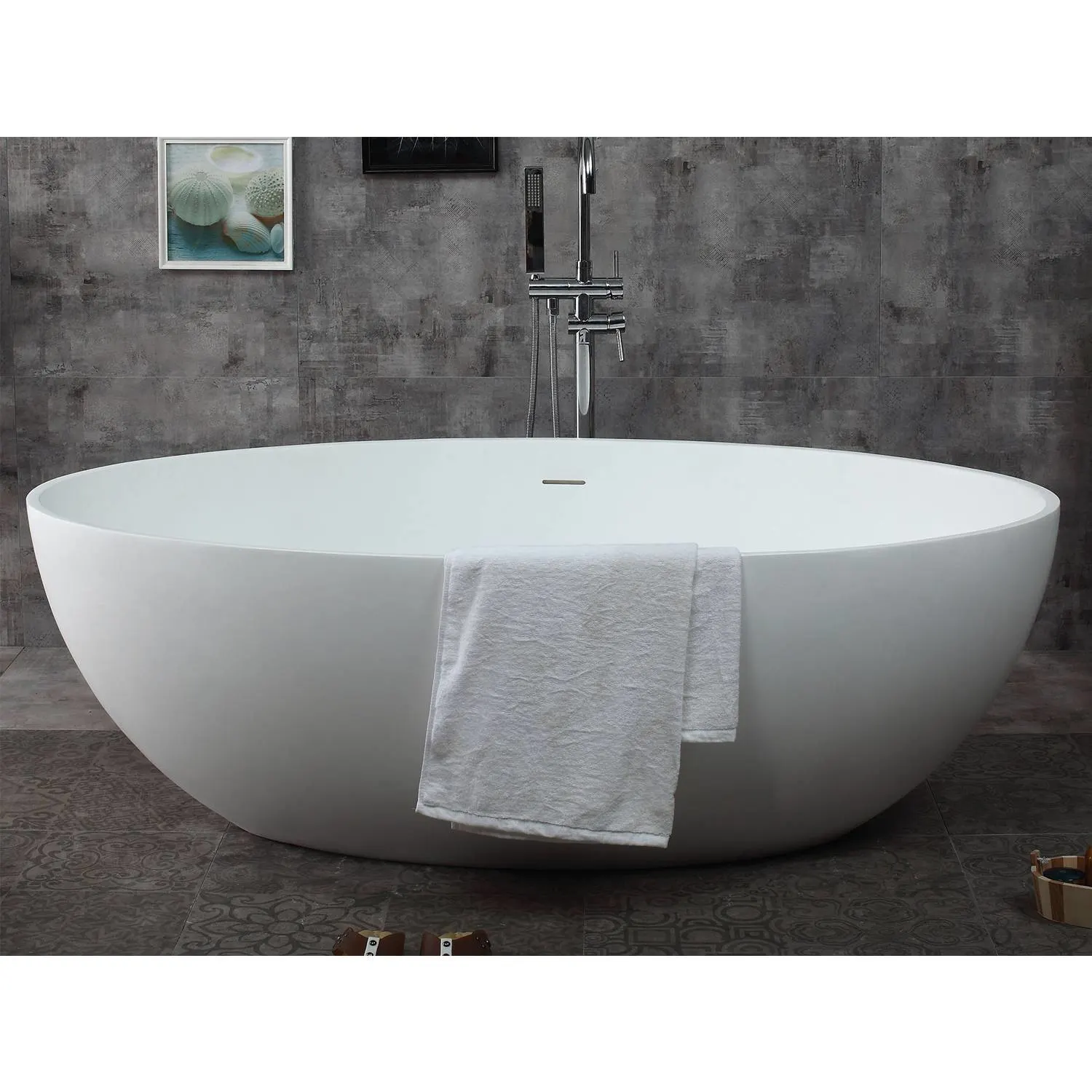 ALFI AB9941 67 inch Oval Resin Soaking Bathtub - image 11