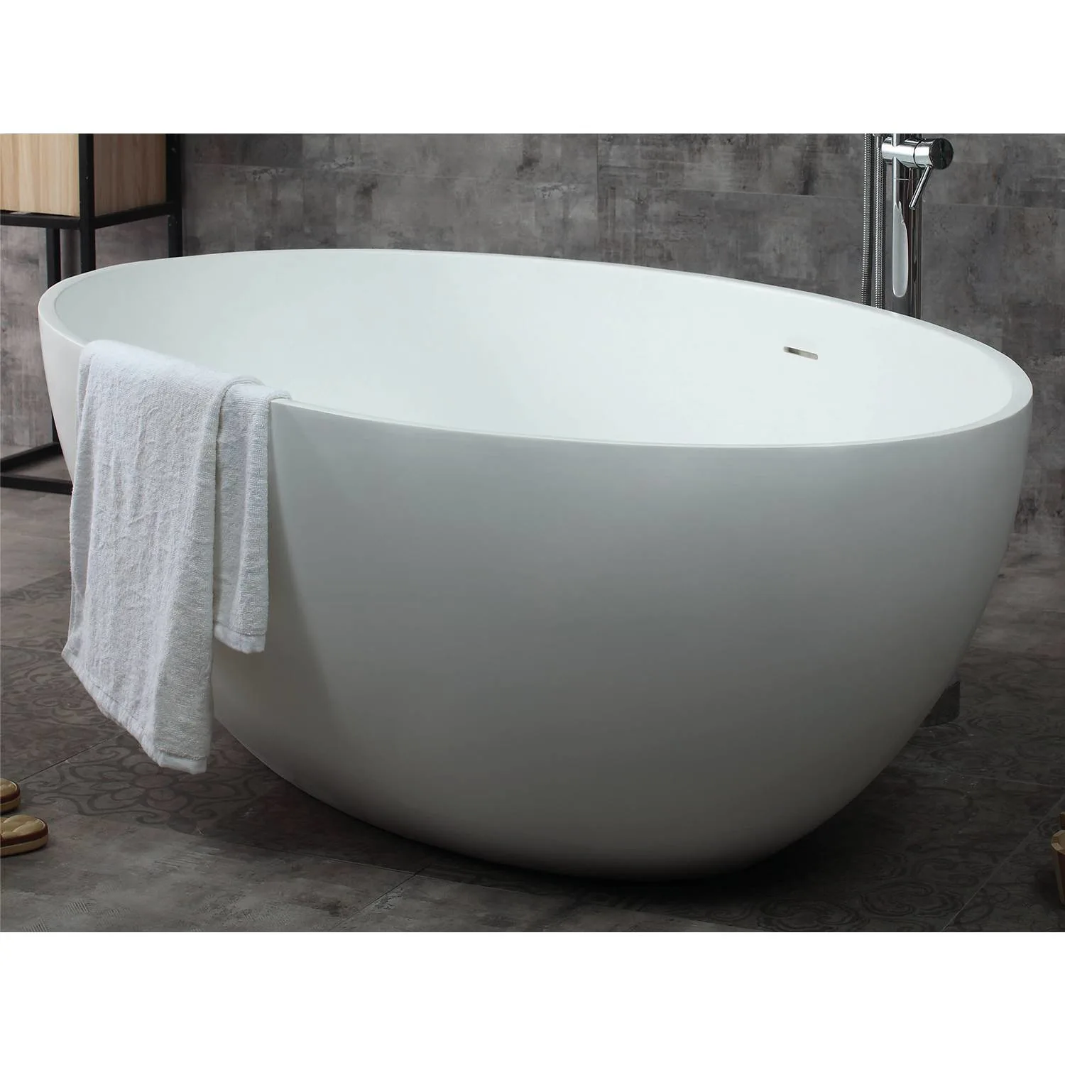 ALFI AB9941 67 inch Oval Resin Soaking Bathtub - image 4
