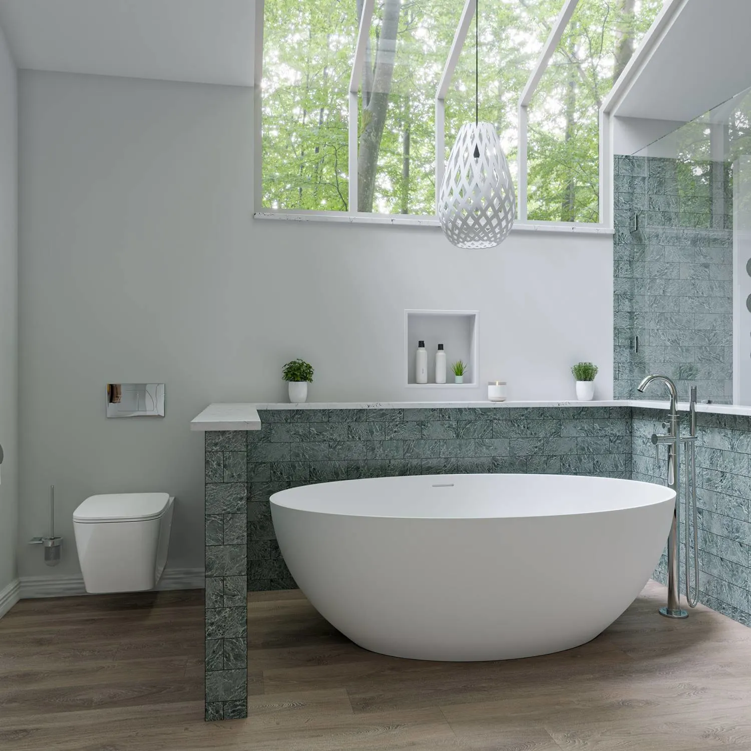 ALFI AB9941 67 inch Oval Resin Soaking Bathtub - image 5