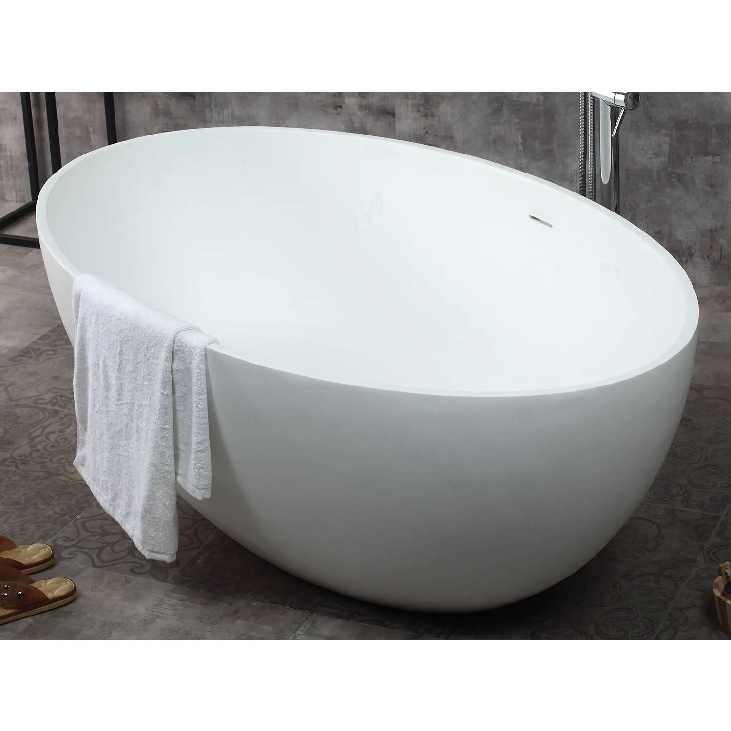 ALFI AB9941 67 inch Oval Resin Soaking Bathtub - image 7