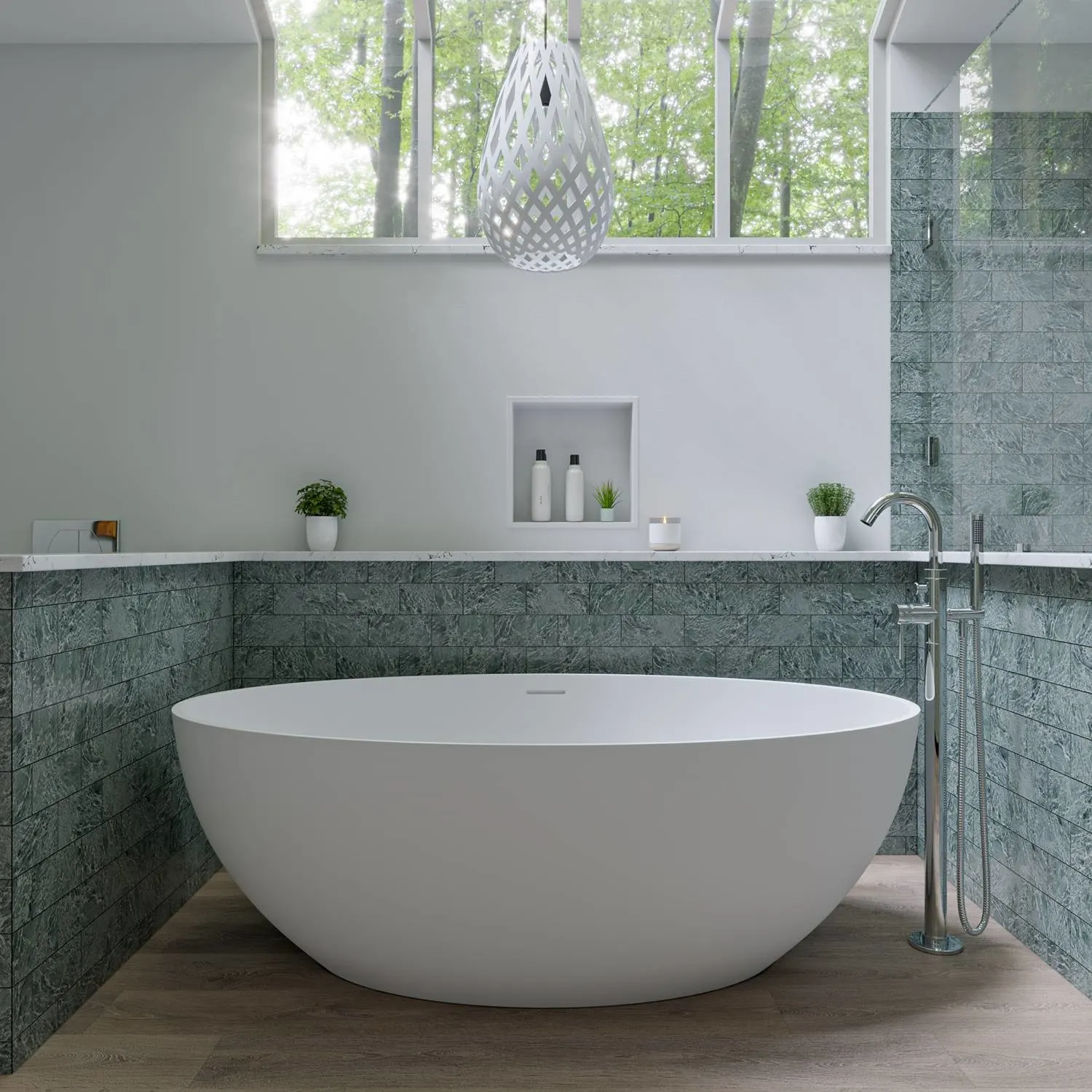 ALFI AB9941 67 inch Oval Resin Soaking Bathtub - image 9