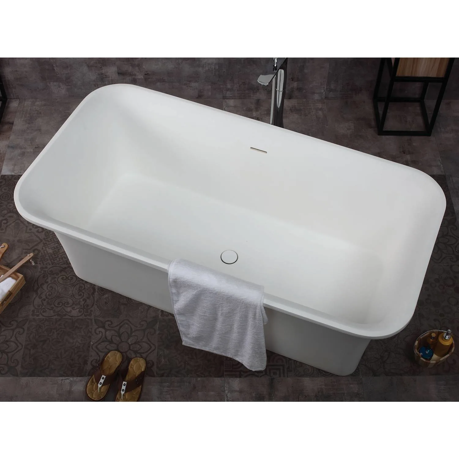 ALFI AB9942 67 inch Rectangular Resin Soaking Bathtub - image 3