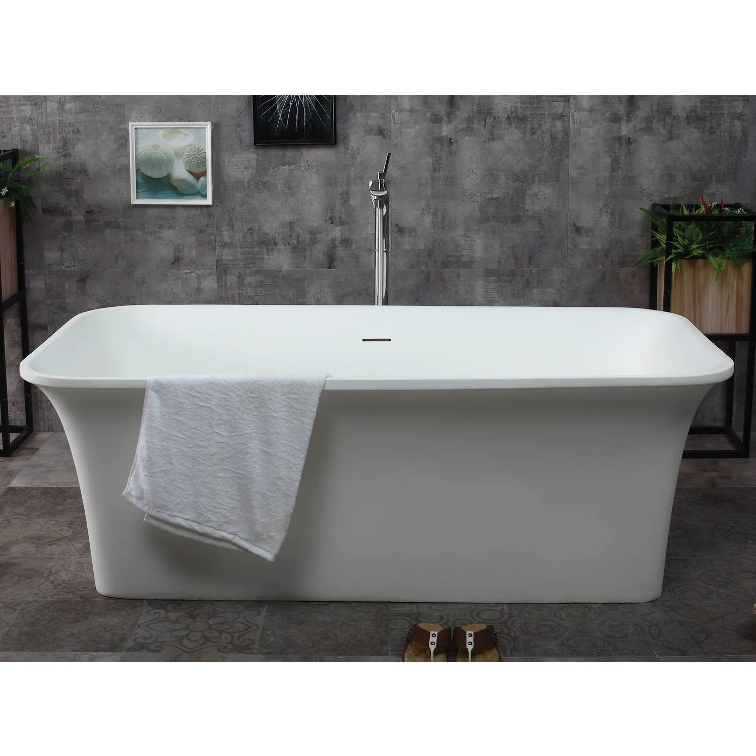 ALFI AB9942 67 inch Rectangular Resin Soaking Bathtub - image 4