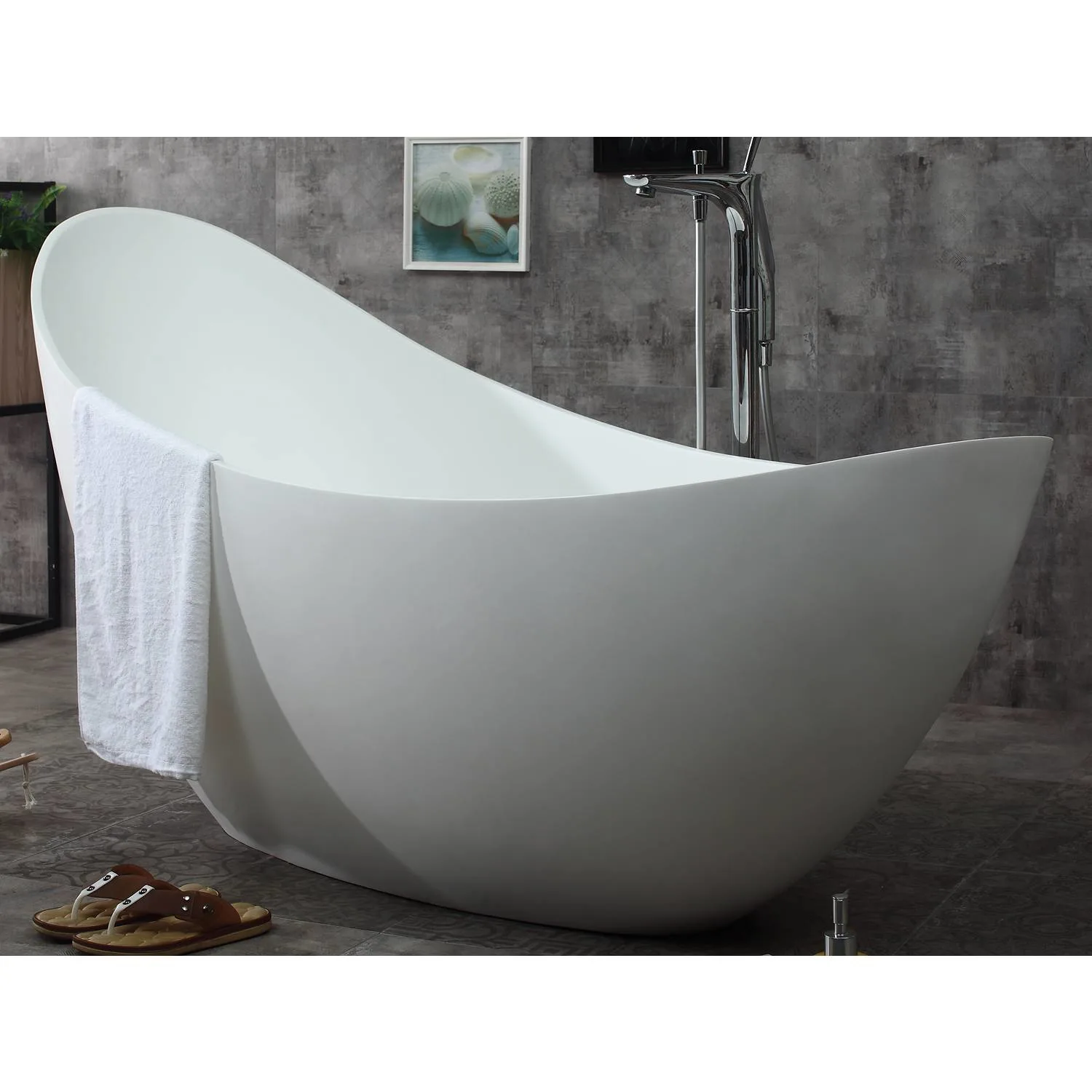 ALFI AB9951 73 inch Resin Soaking Slipper Bathtub - image 2