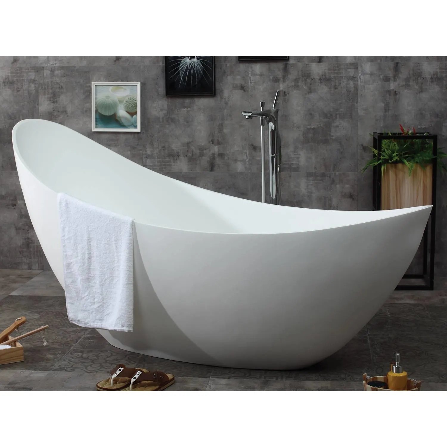 ALFI AB9951 73 inch Resin Soaking Slipper Bathtub - image 4