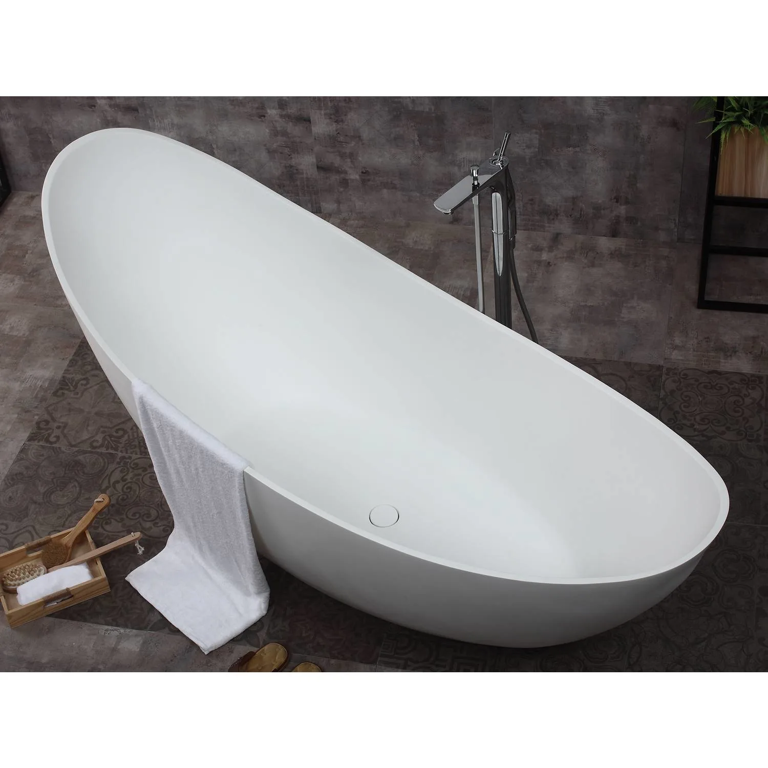 ALFI AB9951 73 inch Resin Soaking Slipper Bathtub - image 8